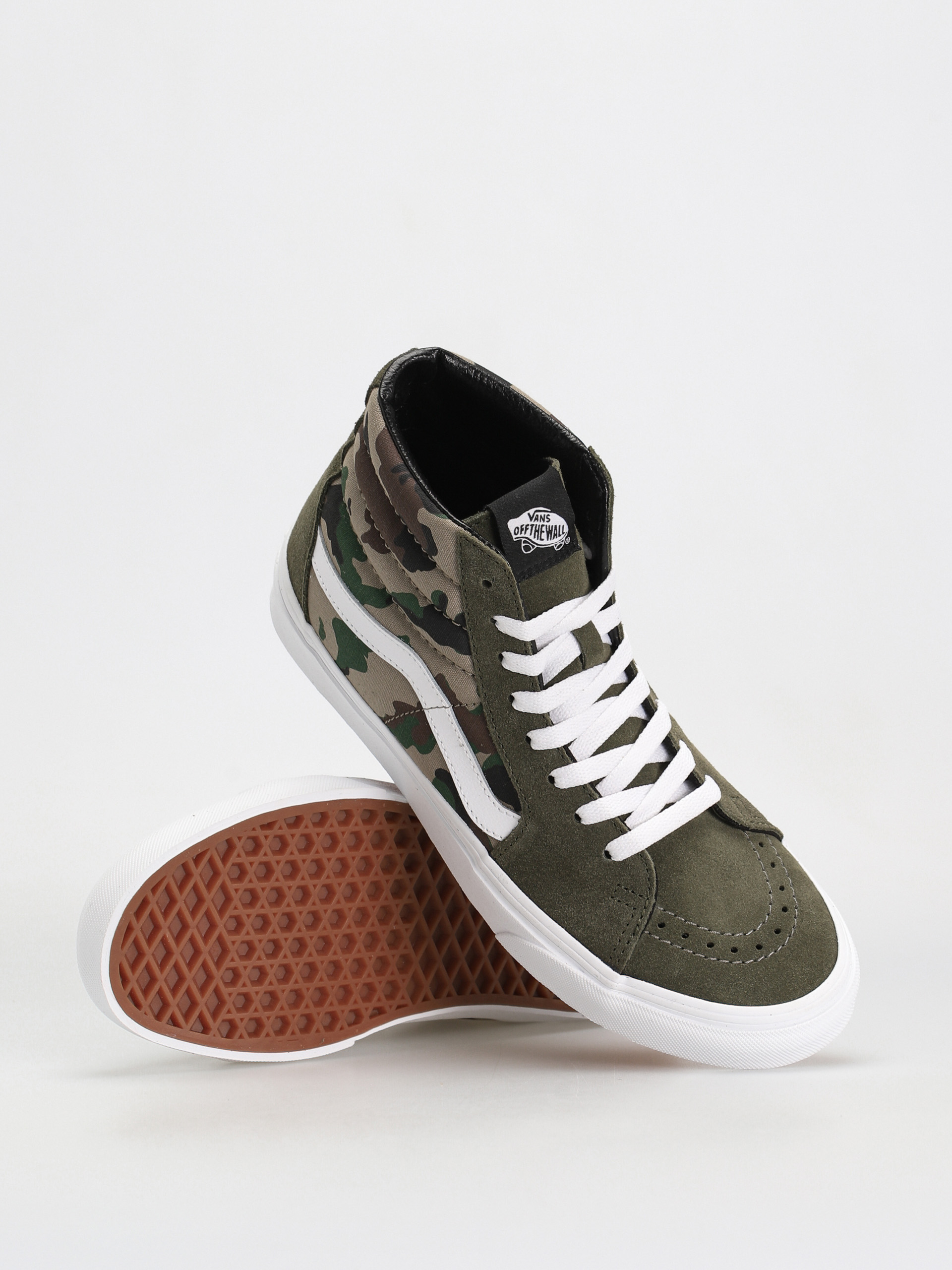 Topánky Vans Sk8 Hi (camo olive/white)