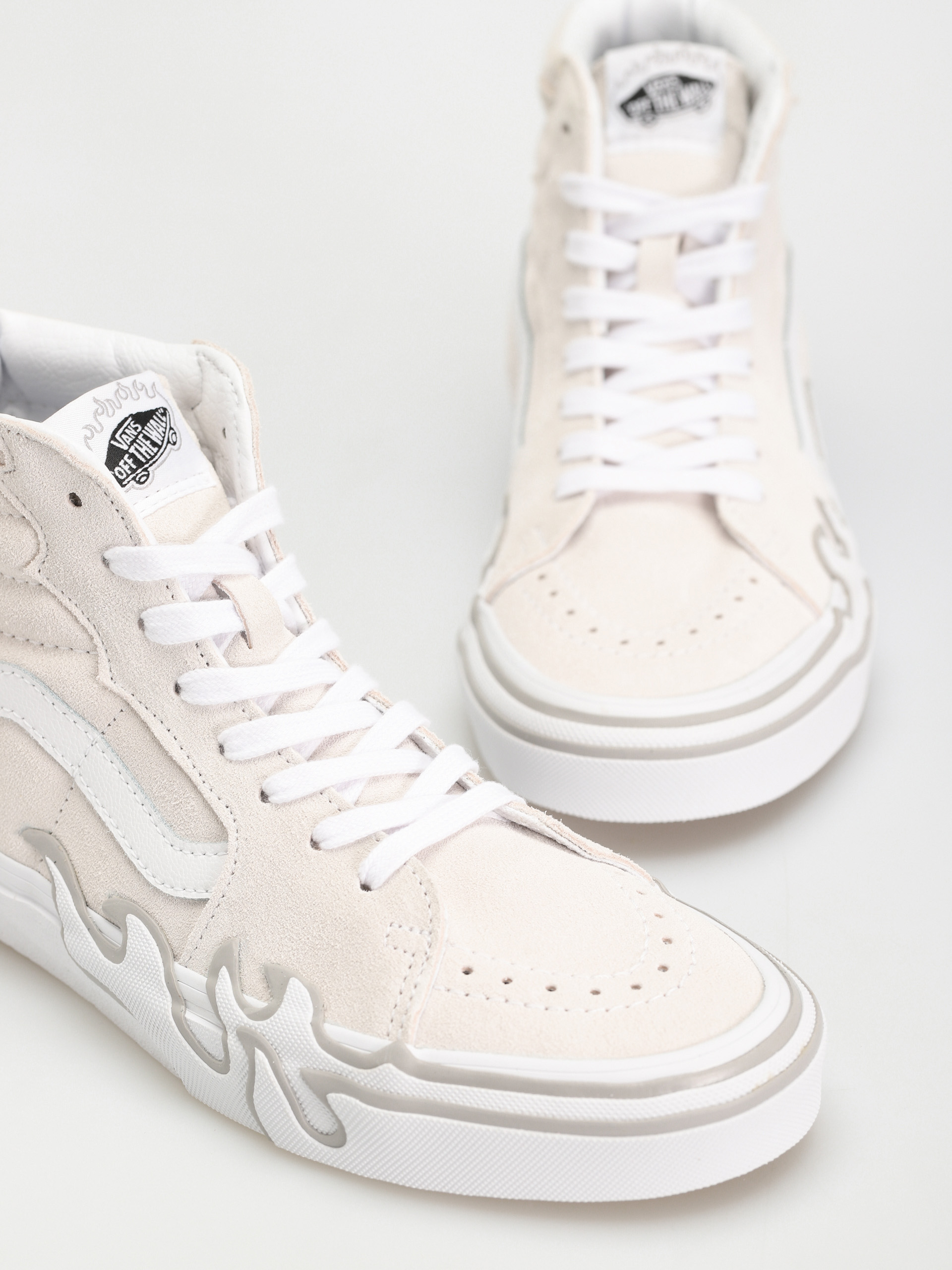 Topánky Vans Sk8 Hi Flame (suede white/white)