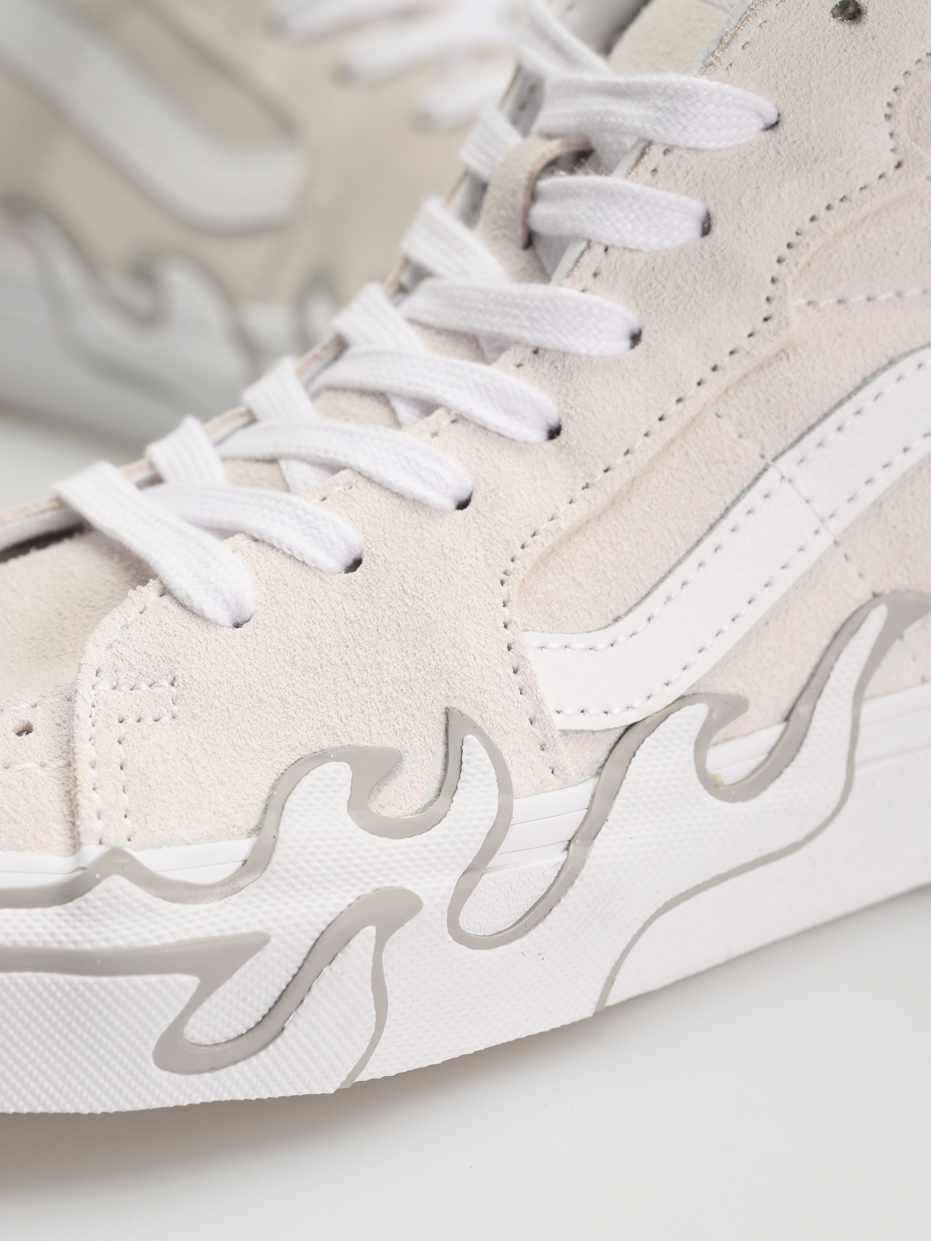 Topánky Vans Sk8 Hi Flame (suede white/white)