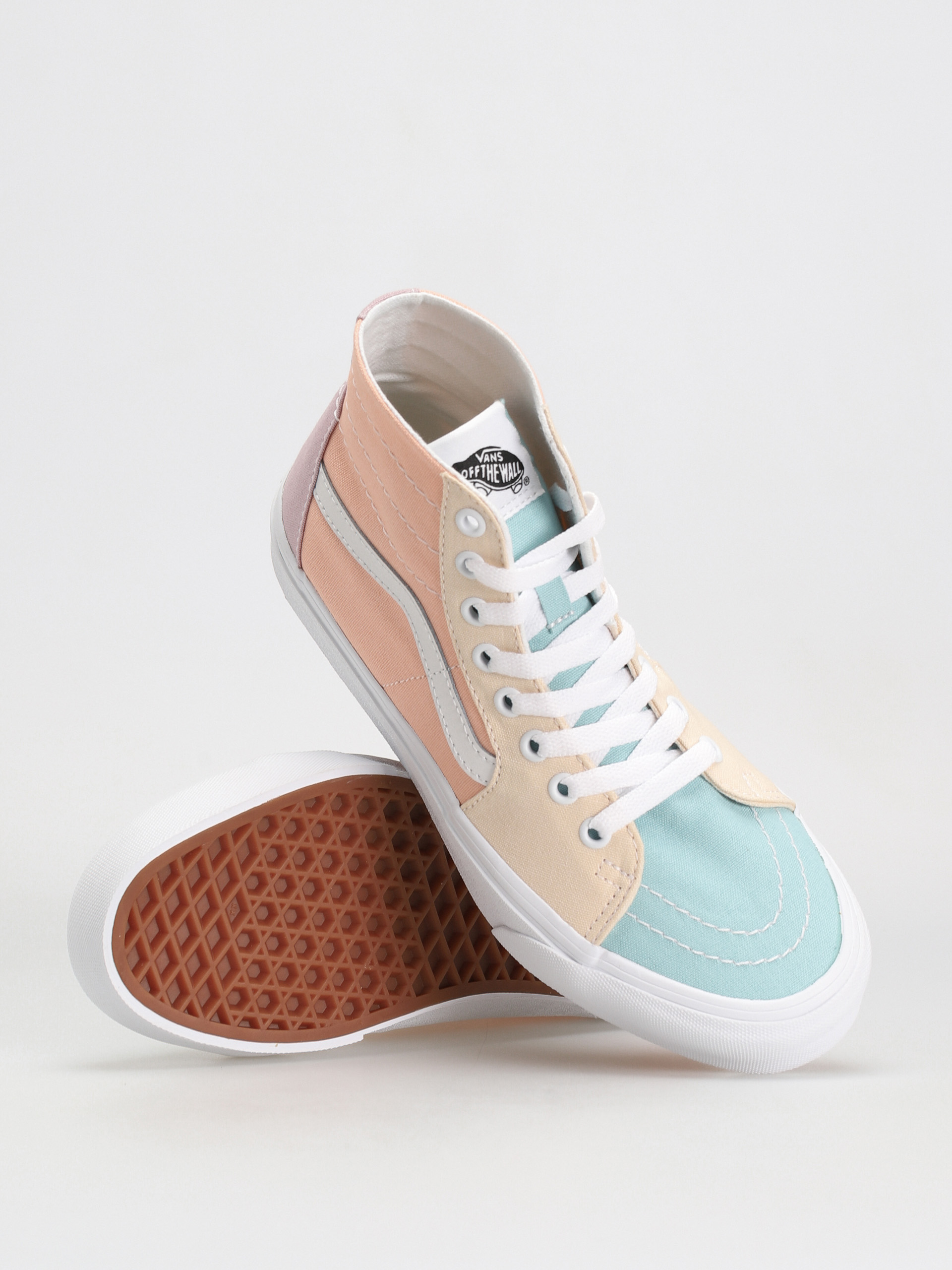 Topánky Vans Sk8 Hi Tapered Wmn (pastel block multi/true white)