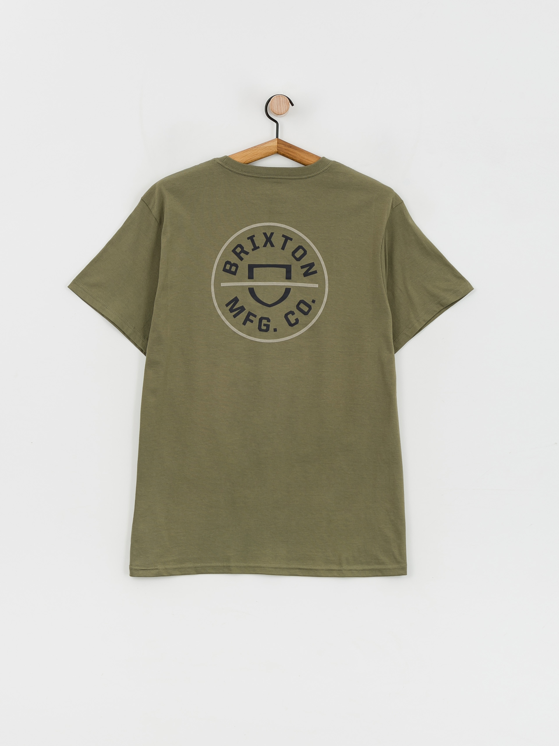 Tričko Brixton Crest II (olive surplus/washed navy/sand)