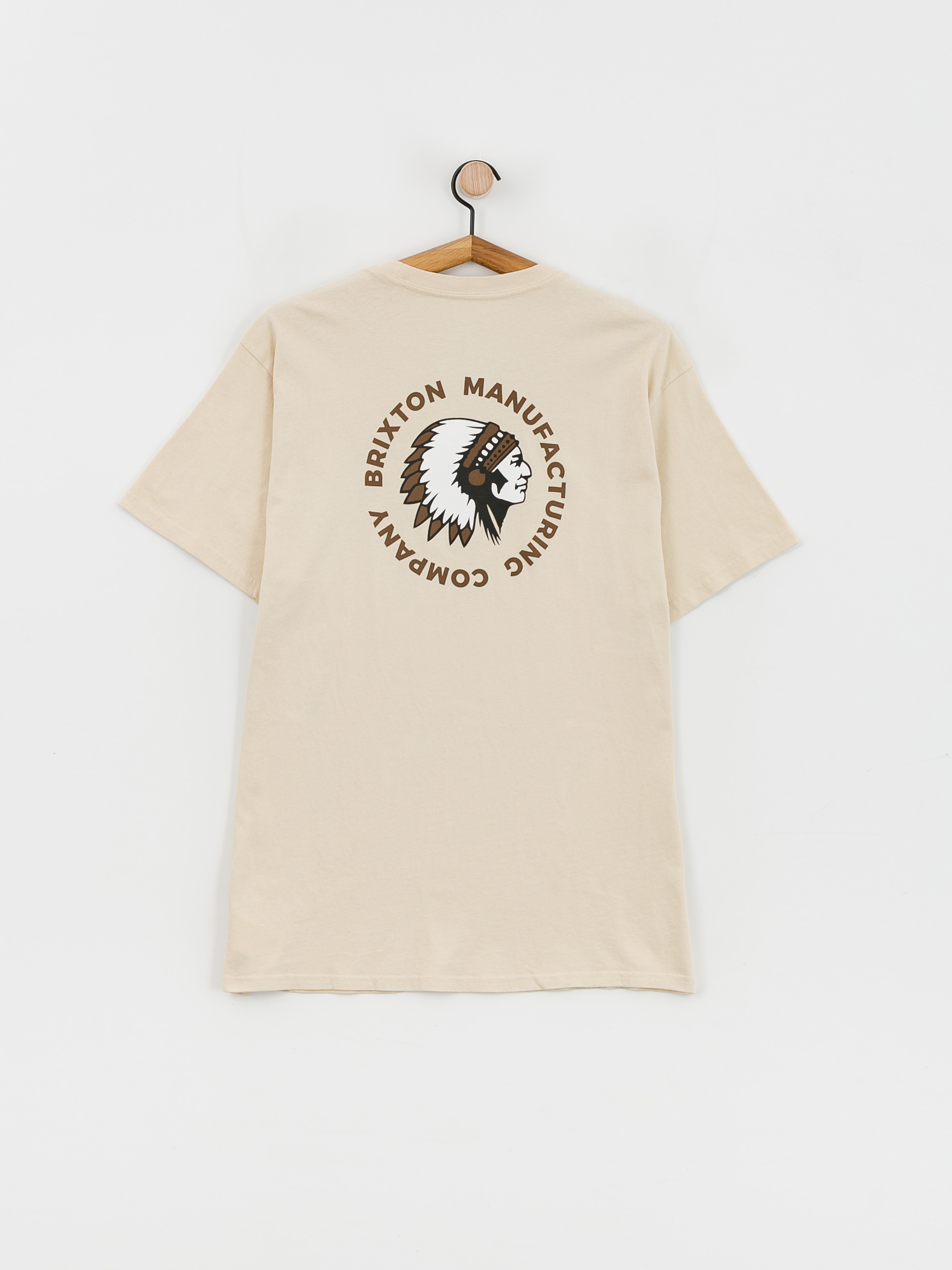 Tričko Brixton Rival Stamp (cream/bison garment dye)