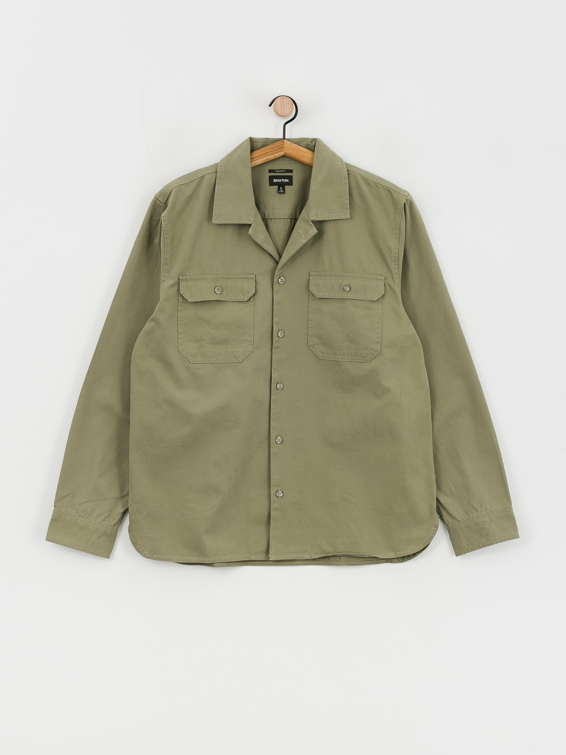 Košeľa Brixton Bowery Surplus Overshirt Ls (olive surplus)