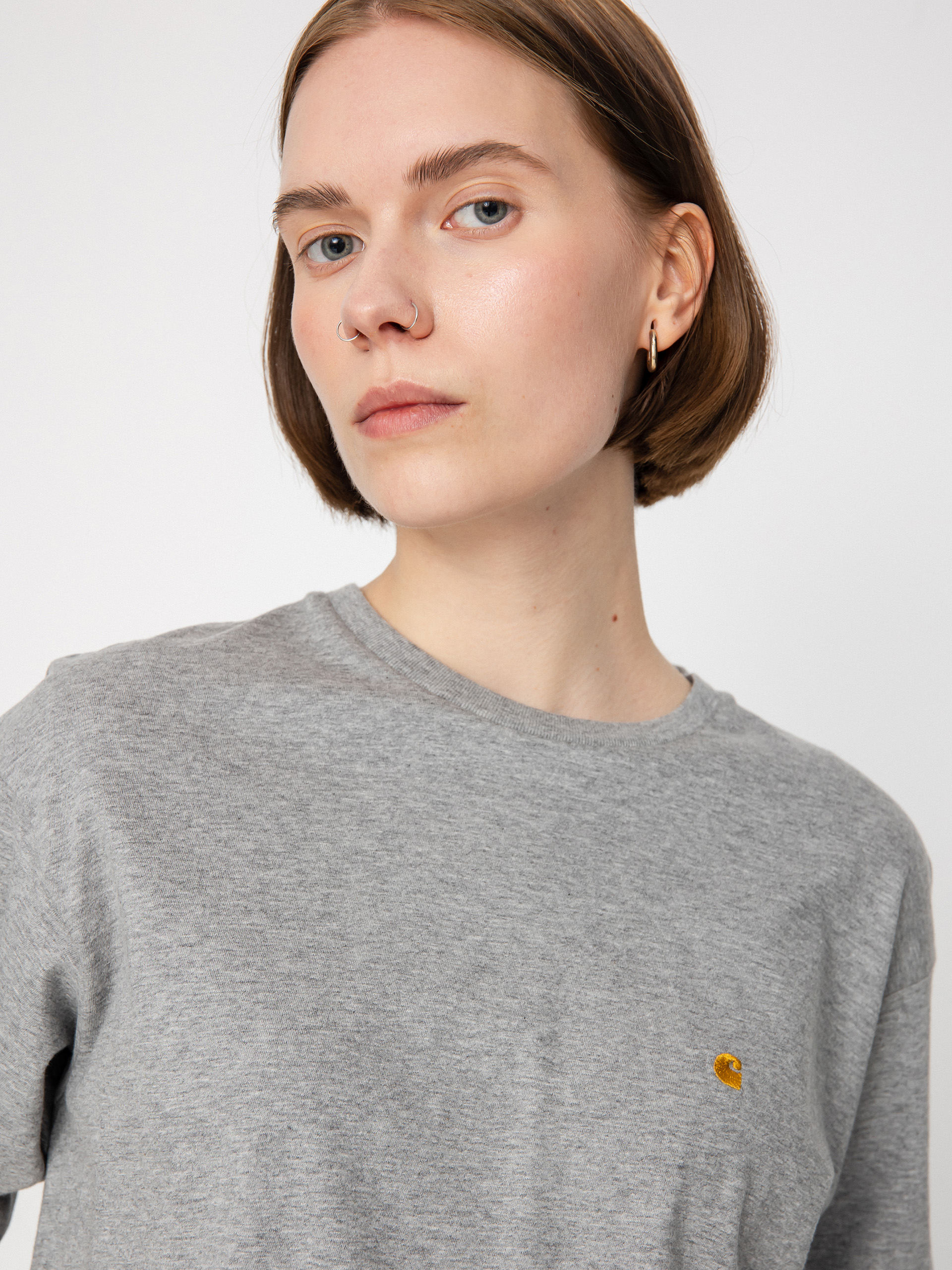 Tričko Carhartt WIP Chase Wmn (grey heather/gold)