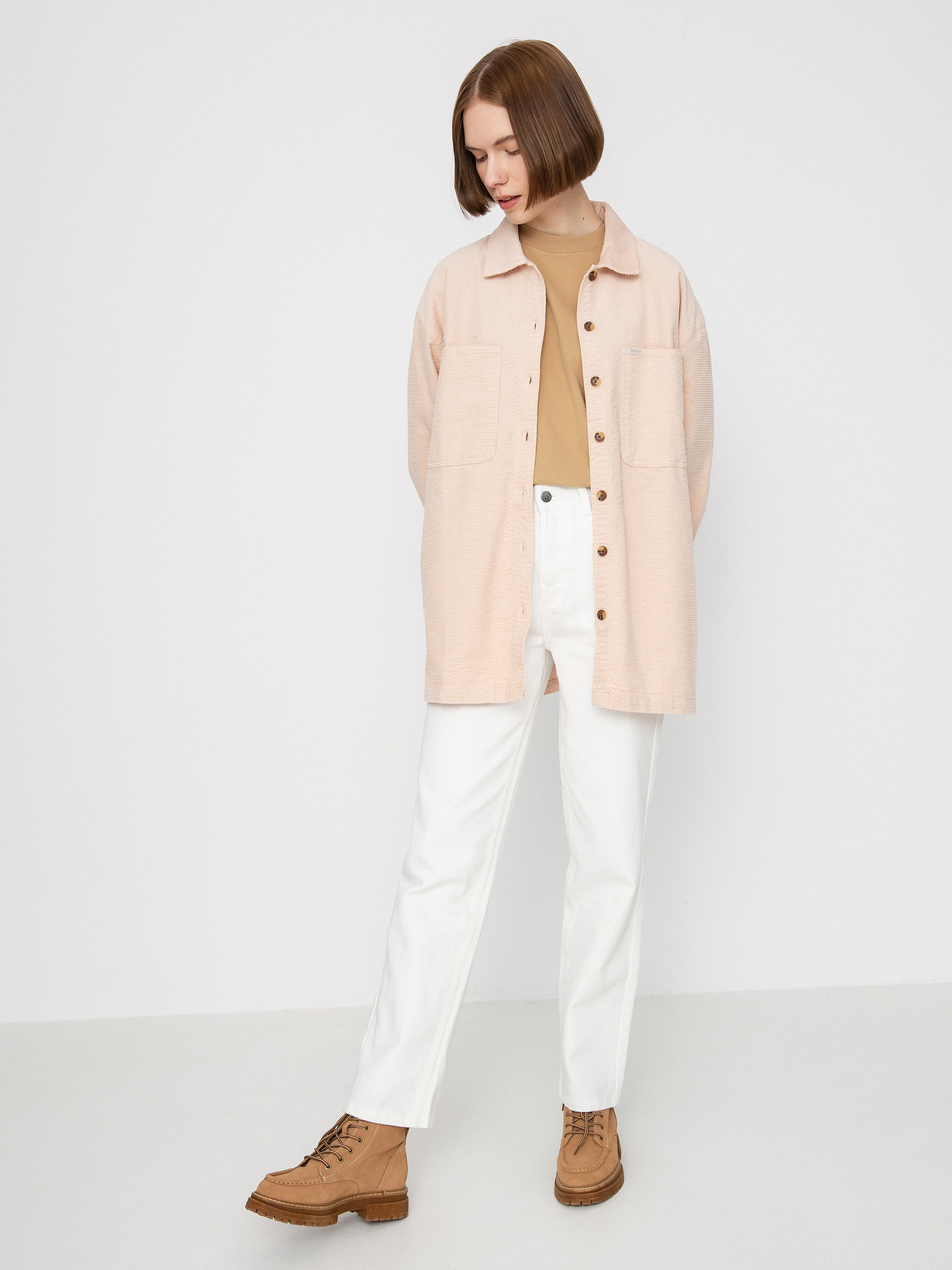 Košeľa Brixton Dundee Corduroy Overshirt Wmn (rose dust)