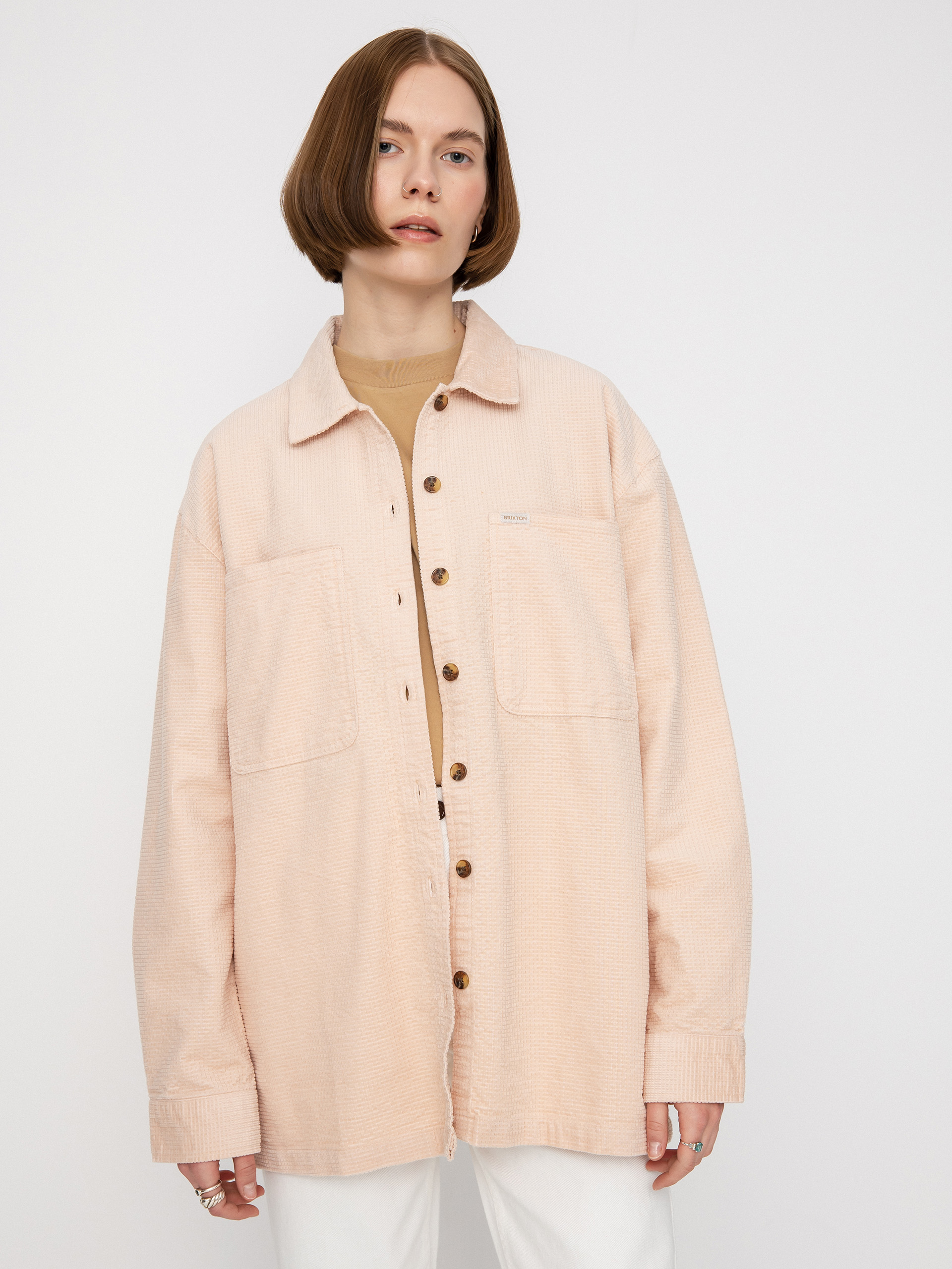 Košeľa Brixton Dundee Corduroy Overshirt Wmn (rose dust)