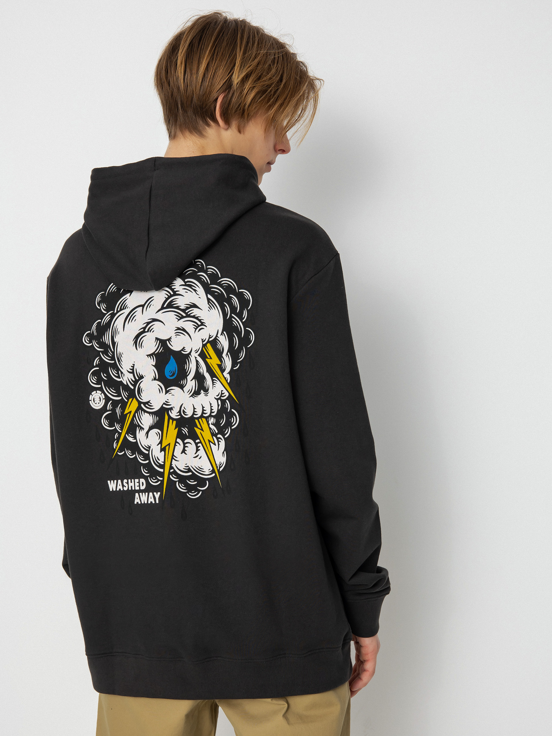 Mikina s kapucňou Element Angry Clouds HD (off black)