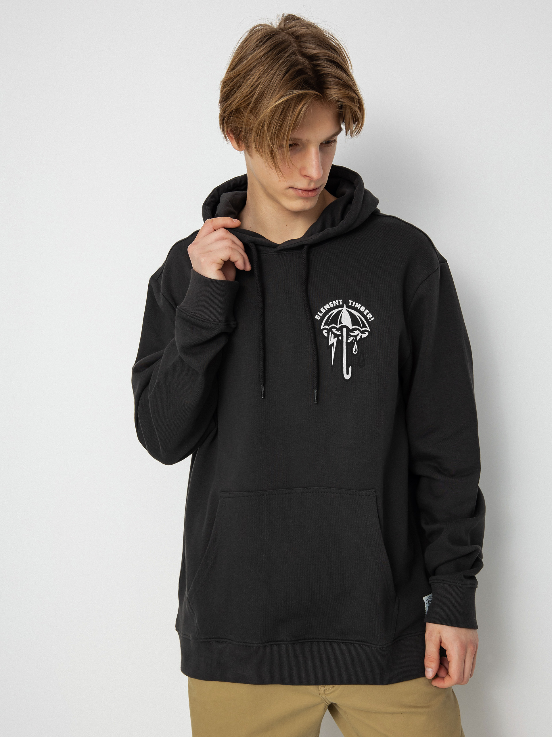 Mikina s kapucňou Element Angry Clouds HD (off black)