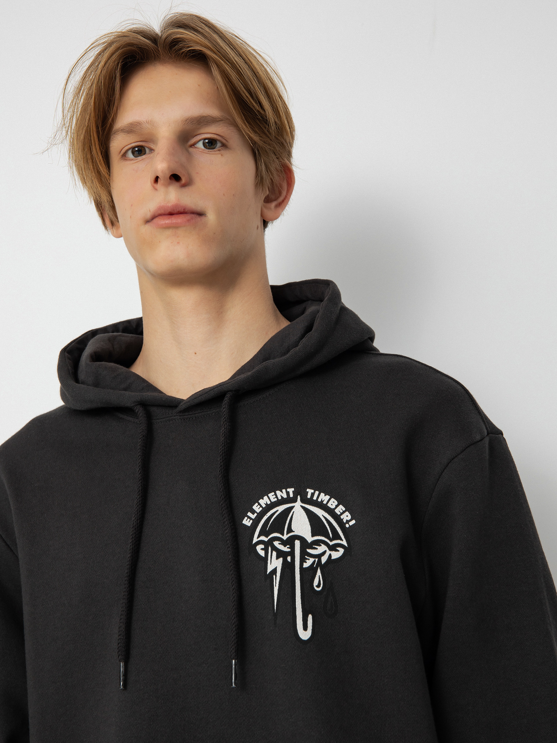 Mikina s kapucňou Element Angry Clouds HD (off black)