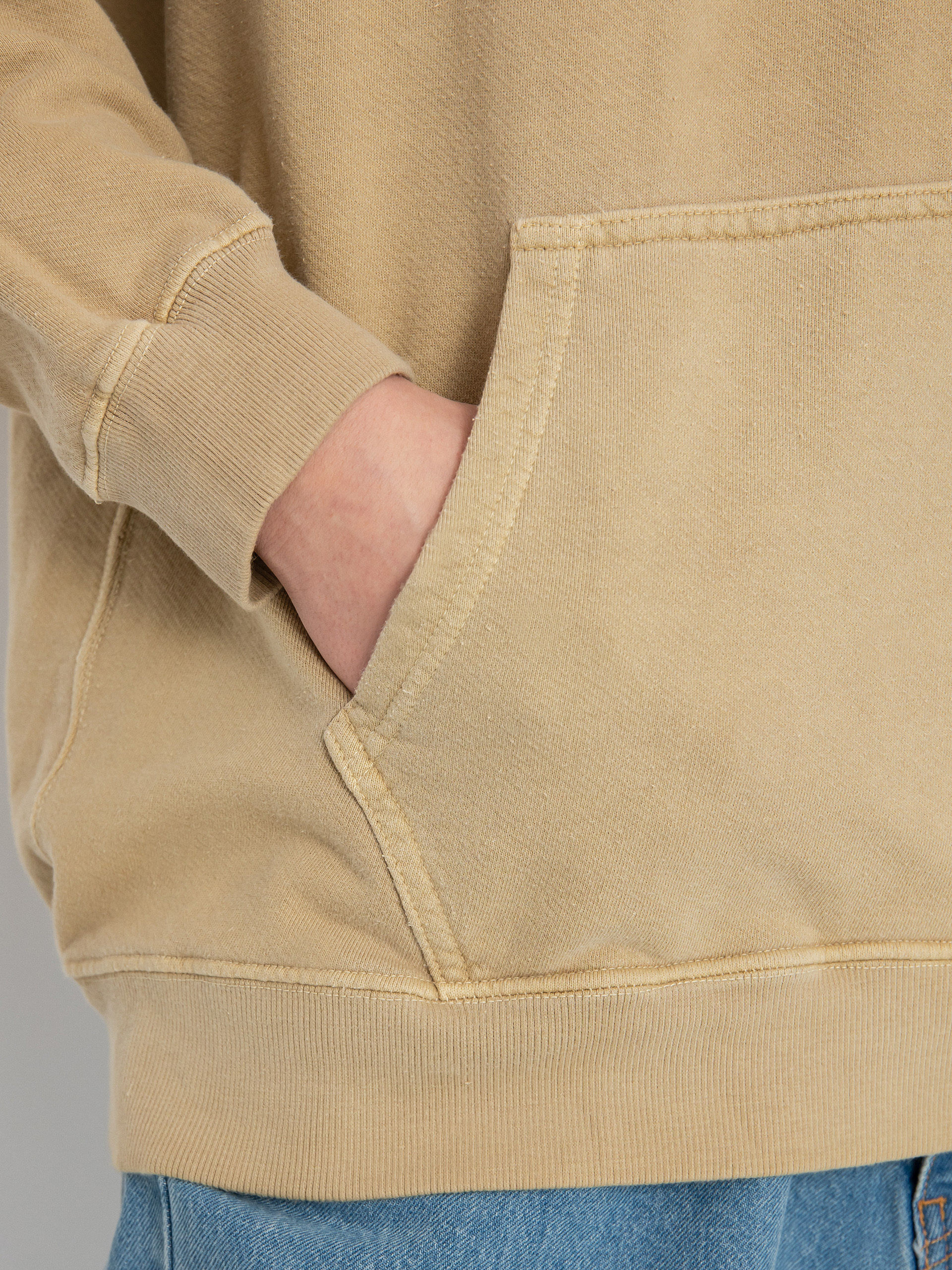 Mikina s kapucňou Brixton Vintage Reserve HD (sand vintage wash)