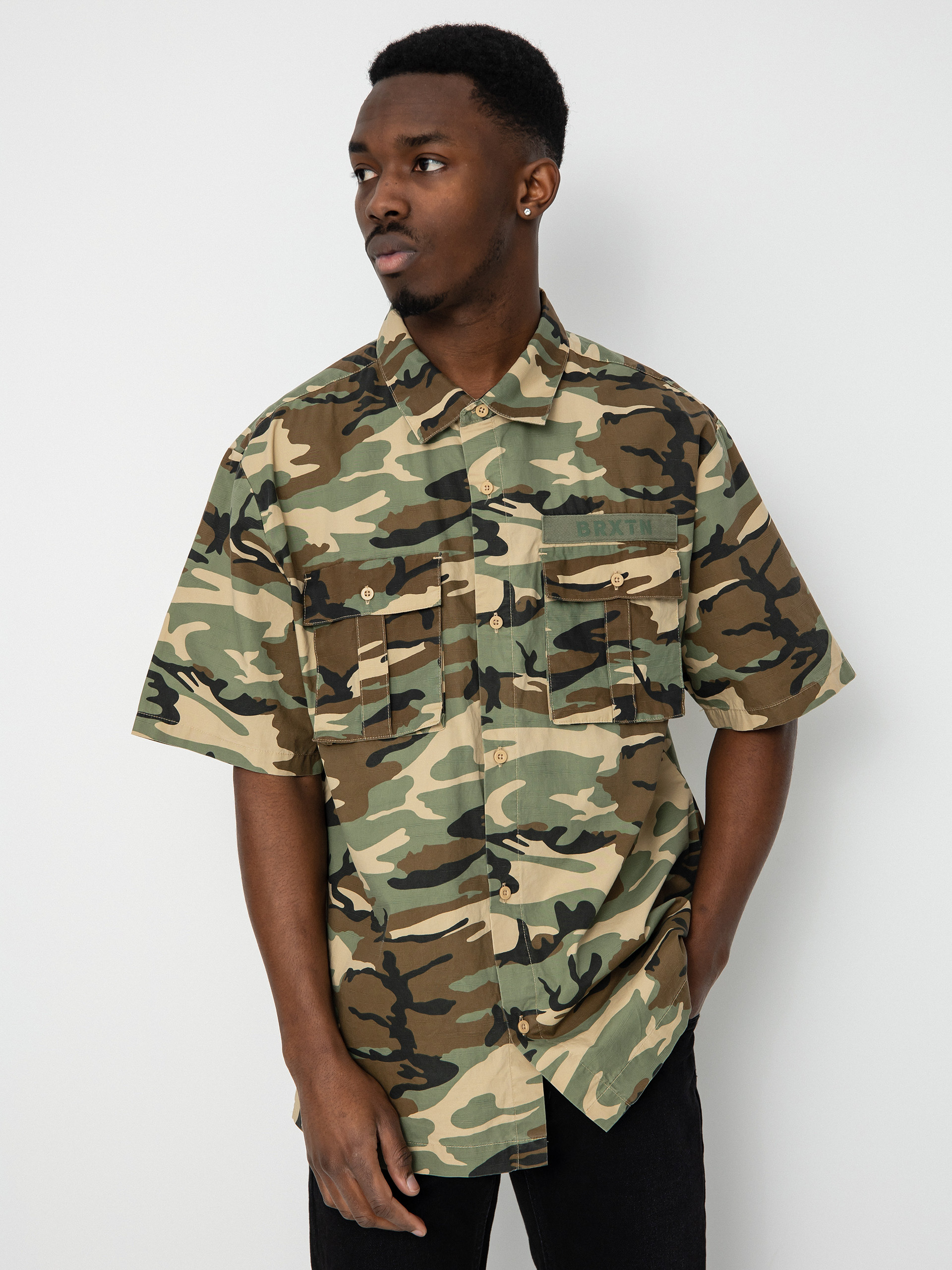 Košeľa Brixton Surplus (camo surplus)