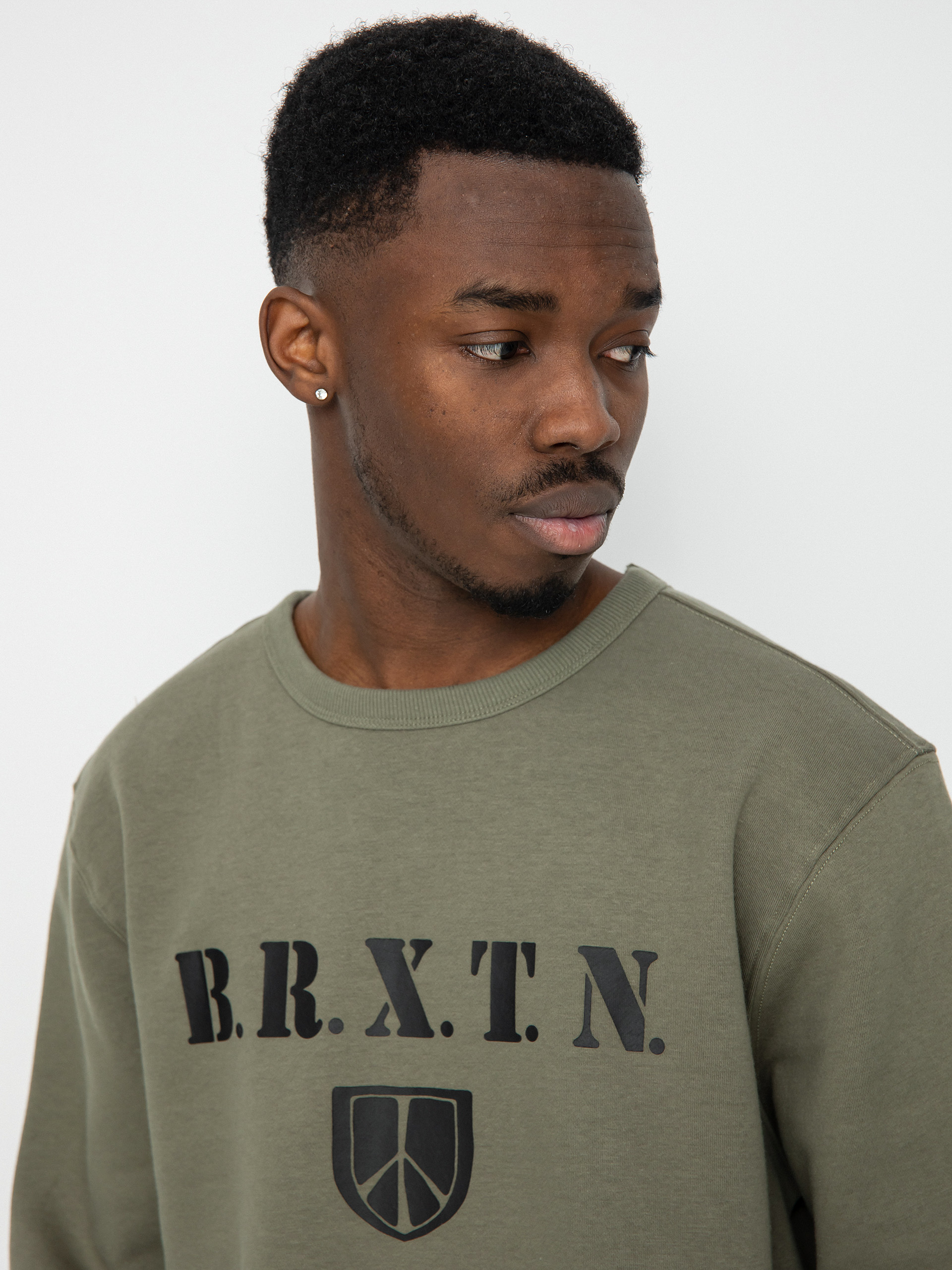 Mikina Brixton Peace Shield (olive surplus)