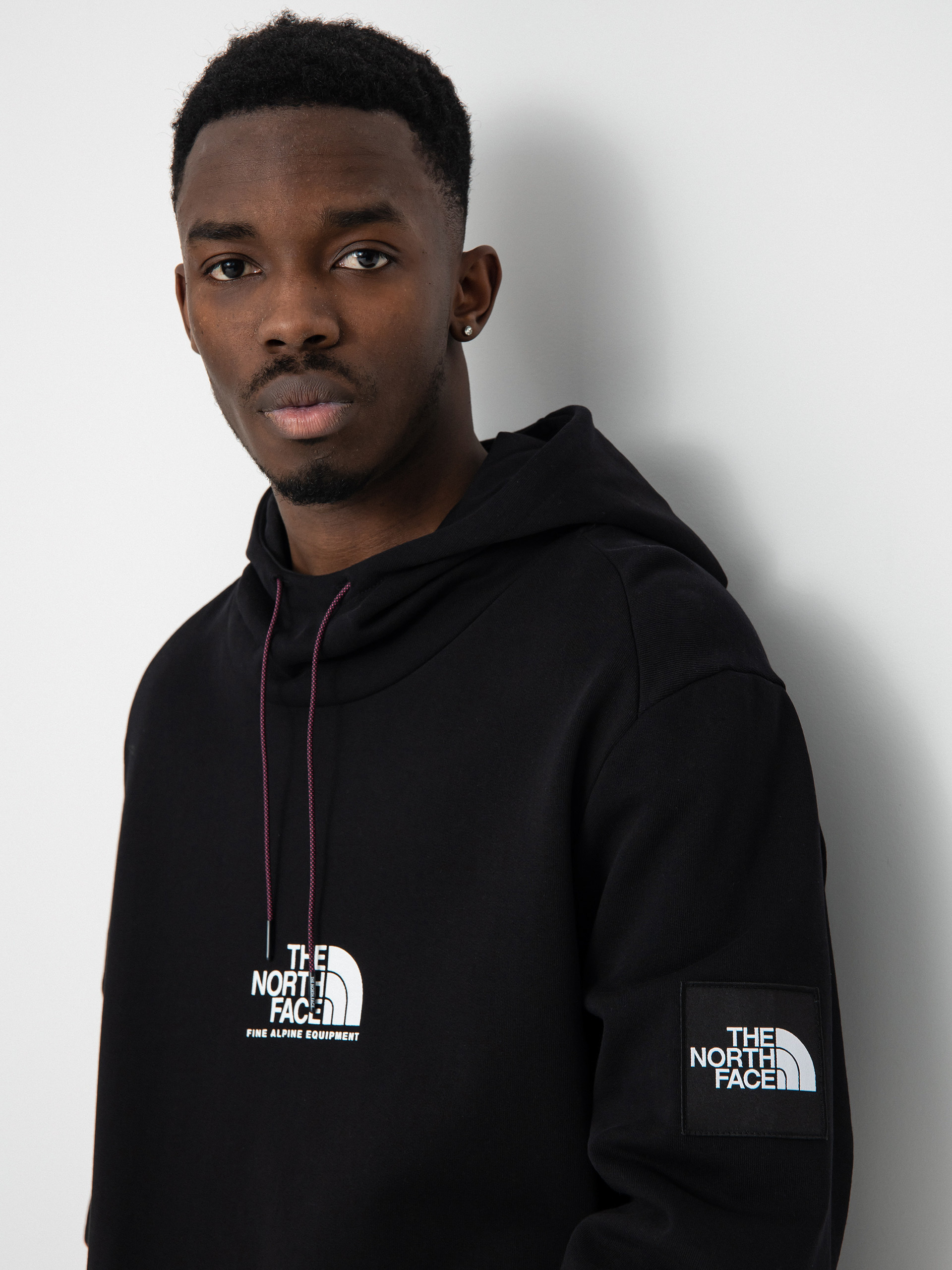 Mikina s kapucňou The North Face Fine Alpine HD (tnf black/purple cactus flower)