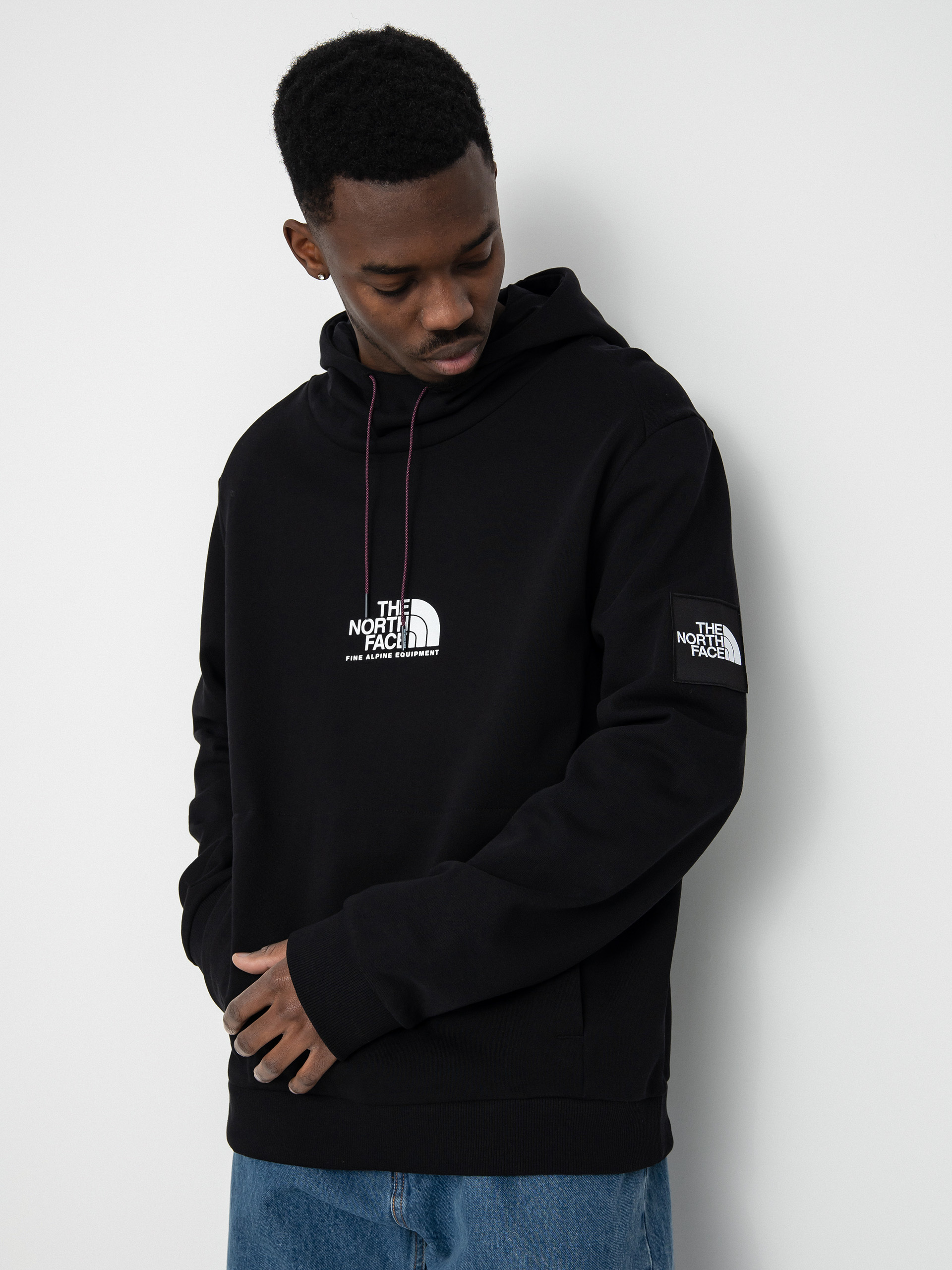 Mikina s kapucňou The North Face Fine Alpine HD (tnf black/purple cactus flower)