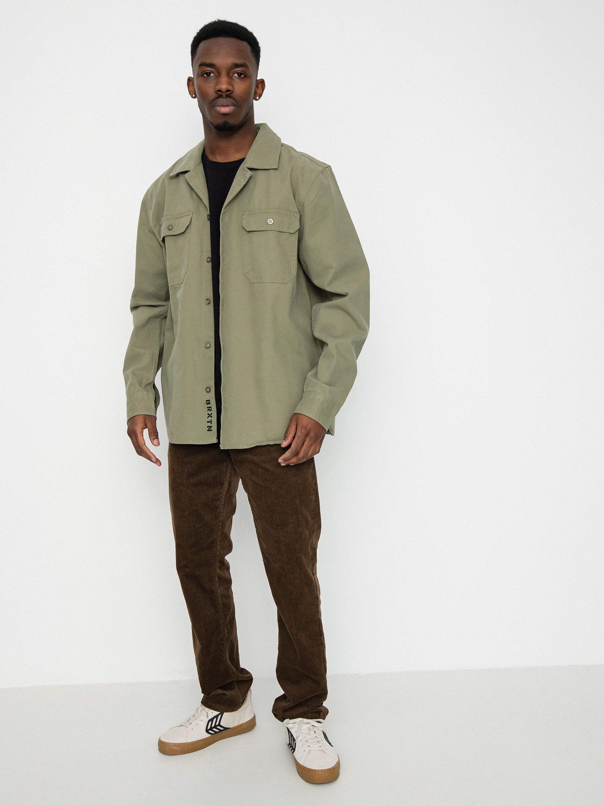 Košeľa Brixton Bowery Surplus Overshirt Ls (olive surplus)