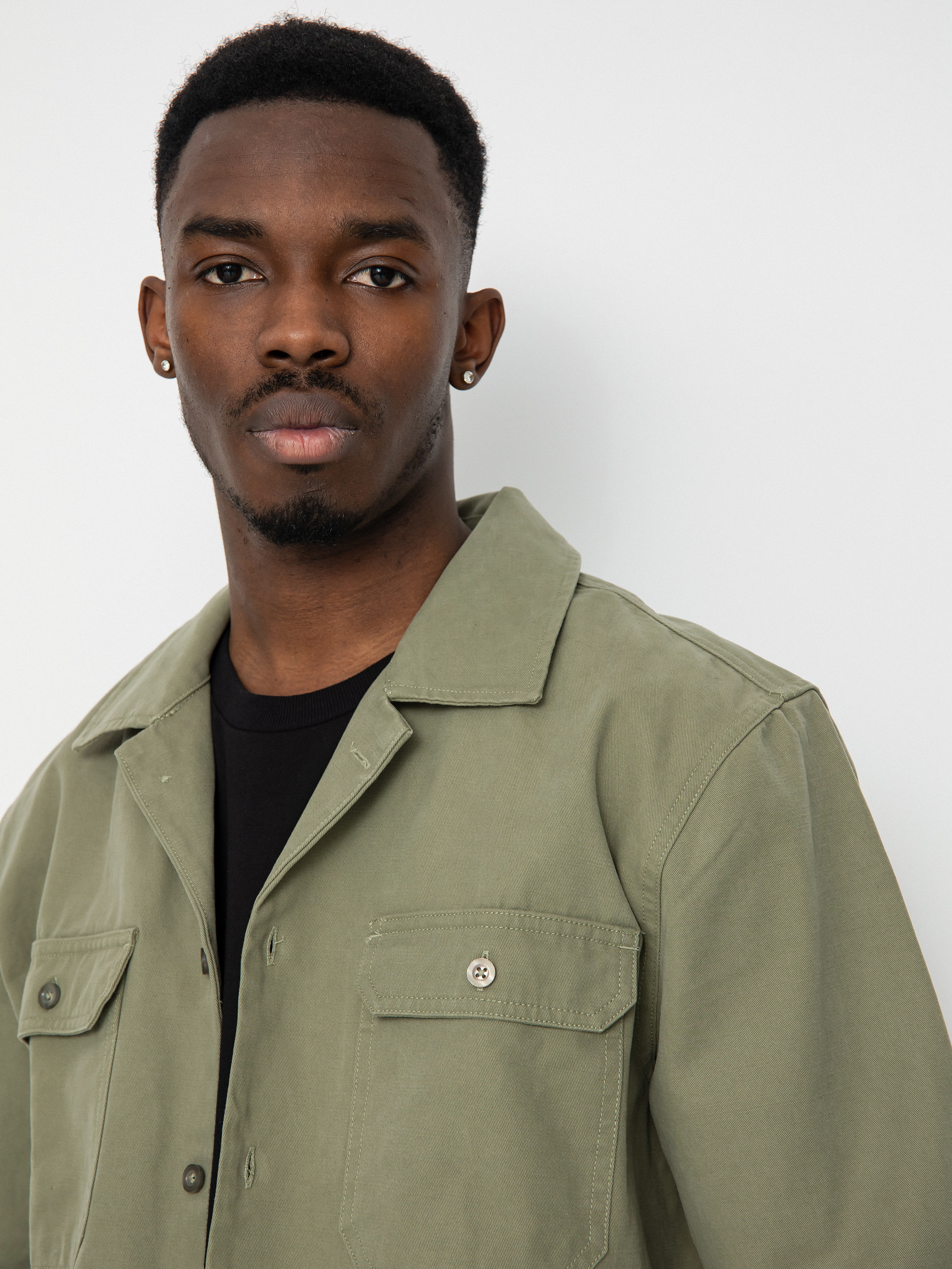 Košeľa Brixton Bowery Surplus Overshirt Ls (olive surplus)