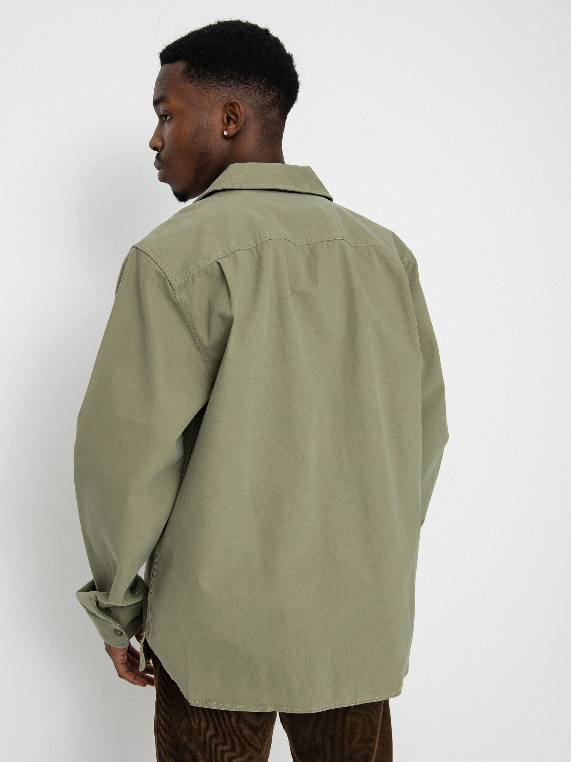 Košeľa Brixton Bowery Surplus Overshirt Ls (olive surplus)
