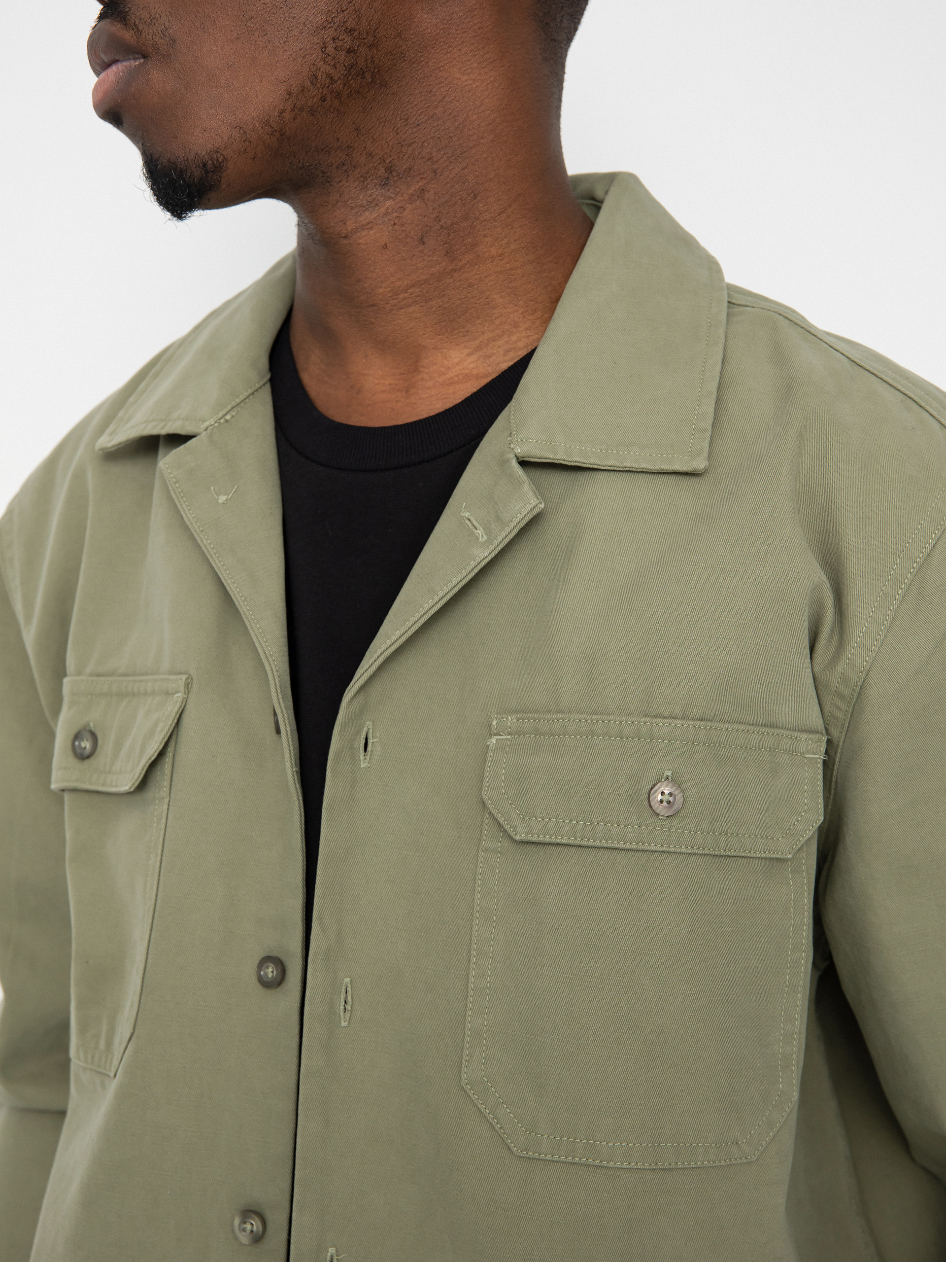 Košeľa Brixton Bowery Surplus Overshirt Ls (olive surplus)