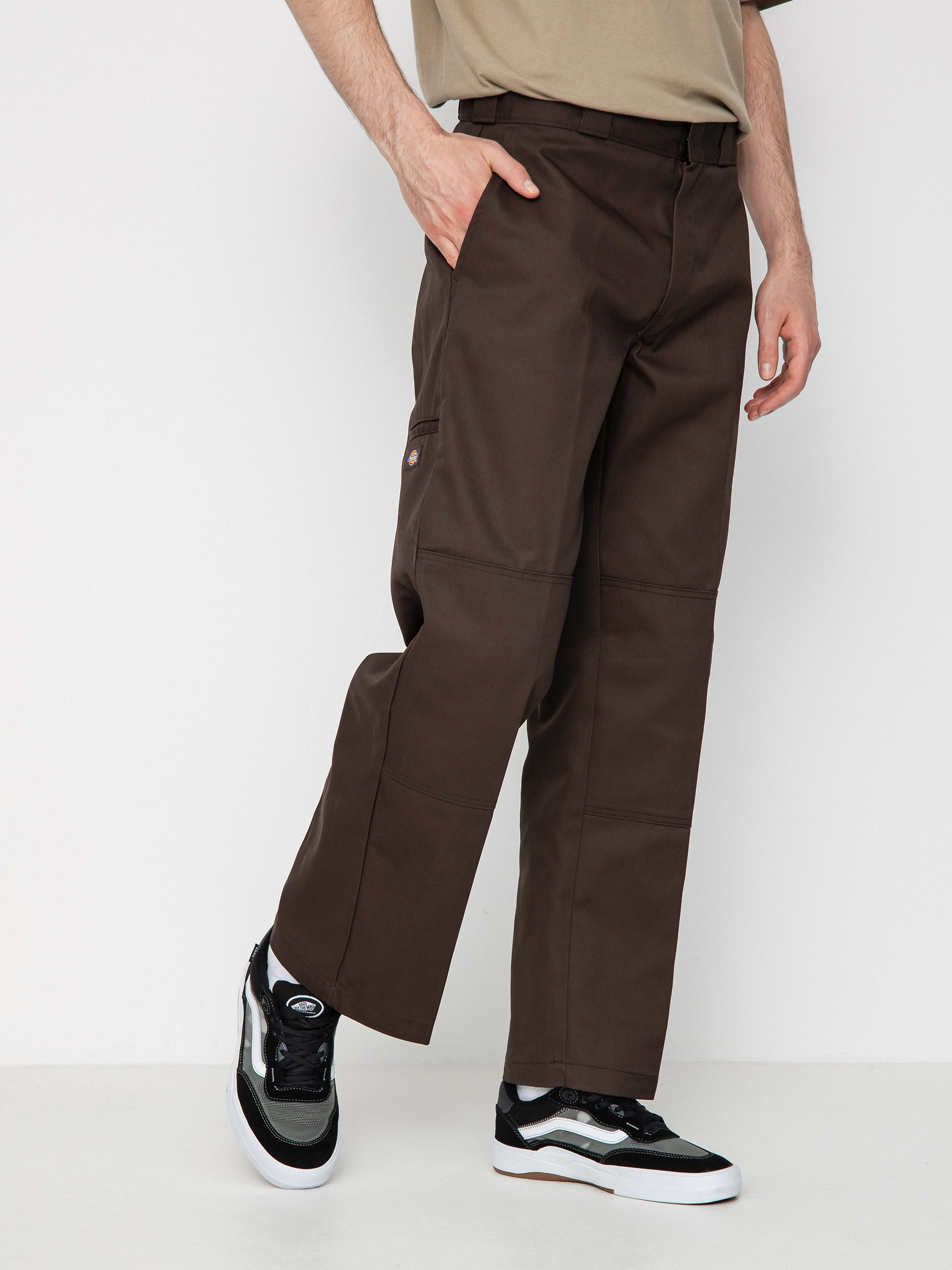 Nohavice Dickies Double Knee (dark brown)