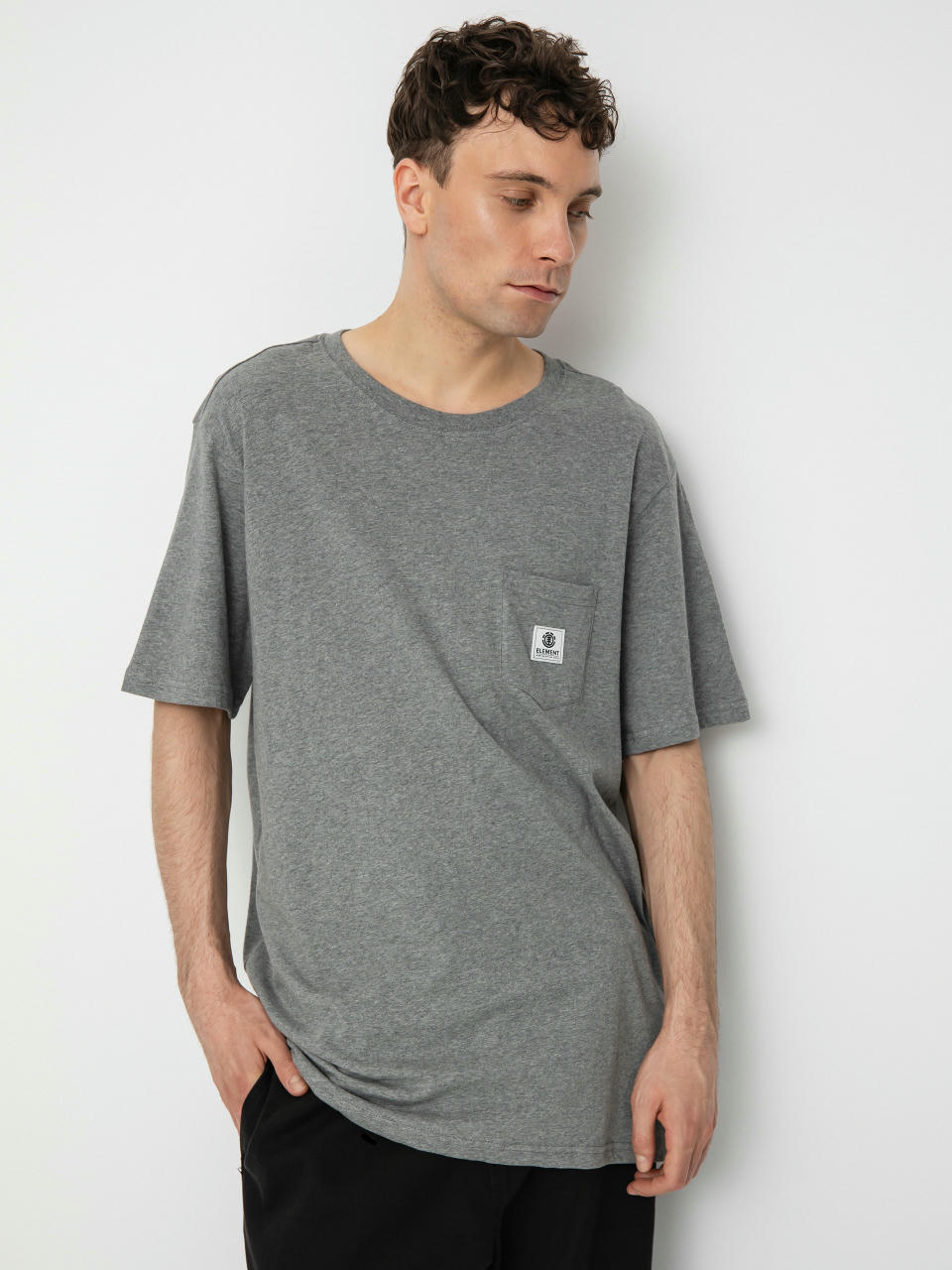 Tričko Element Basic Pocket Label (grey heather)