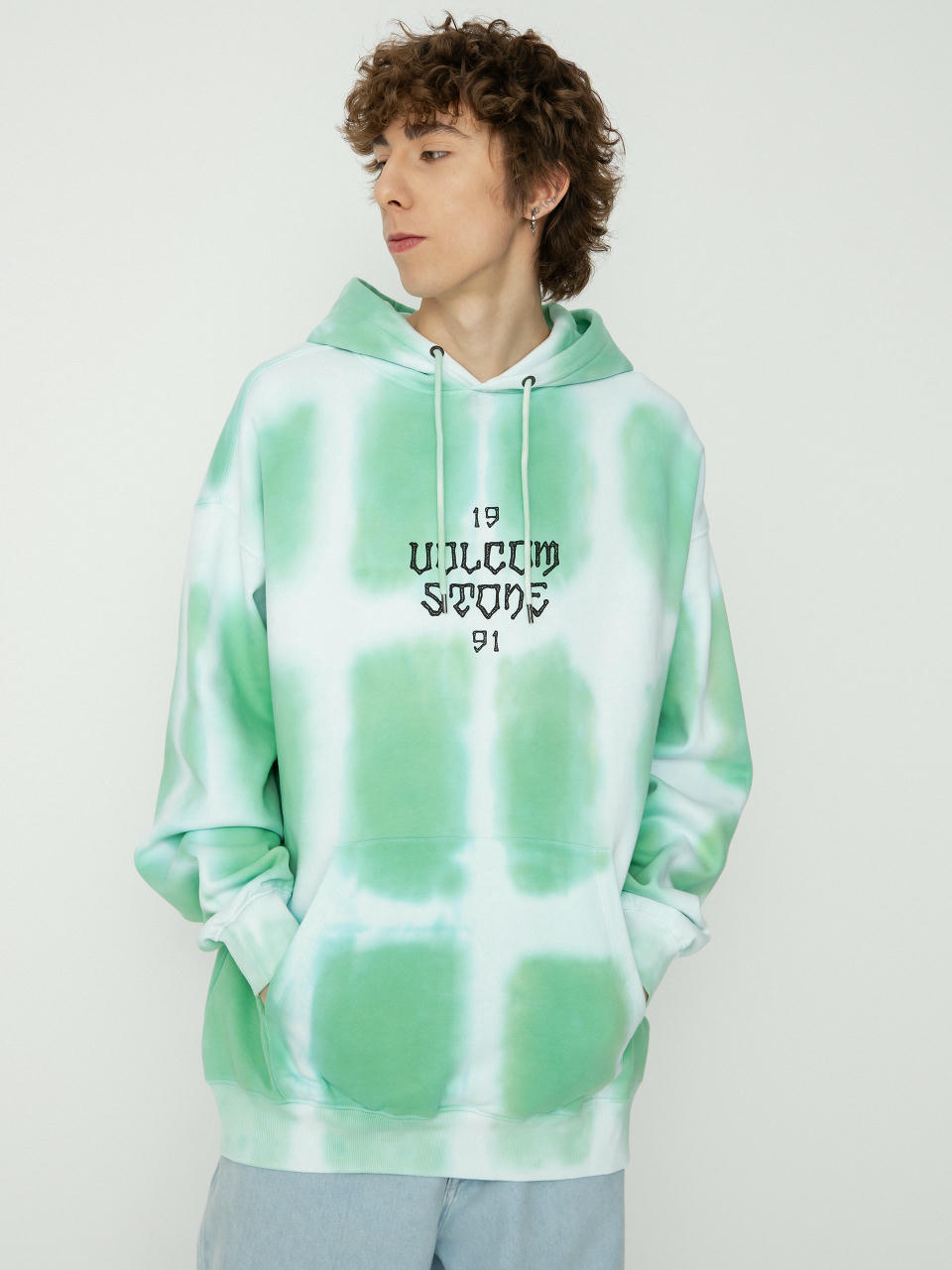 Mikina s kapucňou Volcom Trippin Dye HD (bottle green)