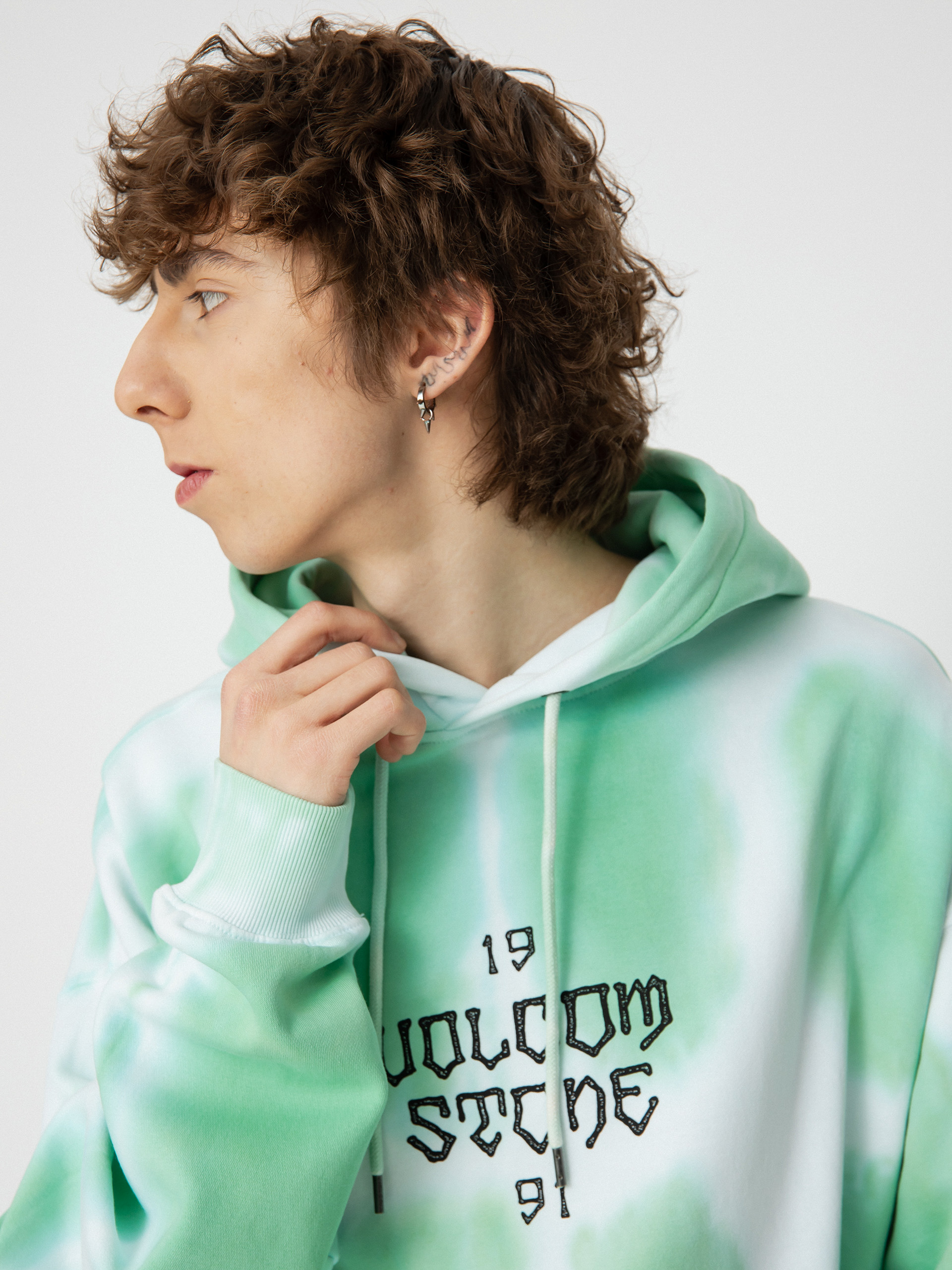 Mikina s kapucňou Volcom Trippin Dye HD (bottle green)