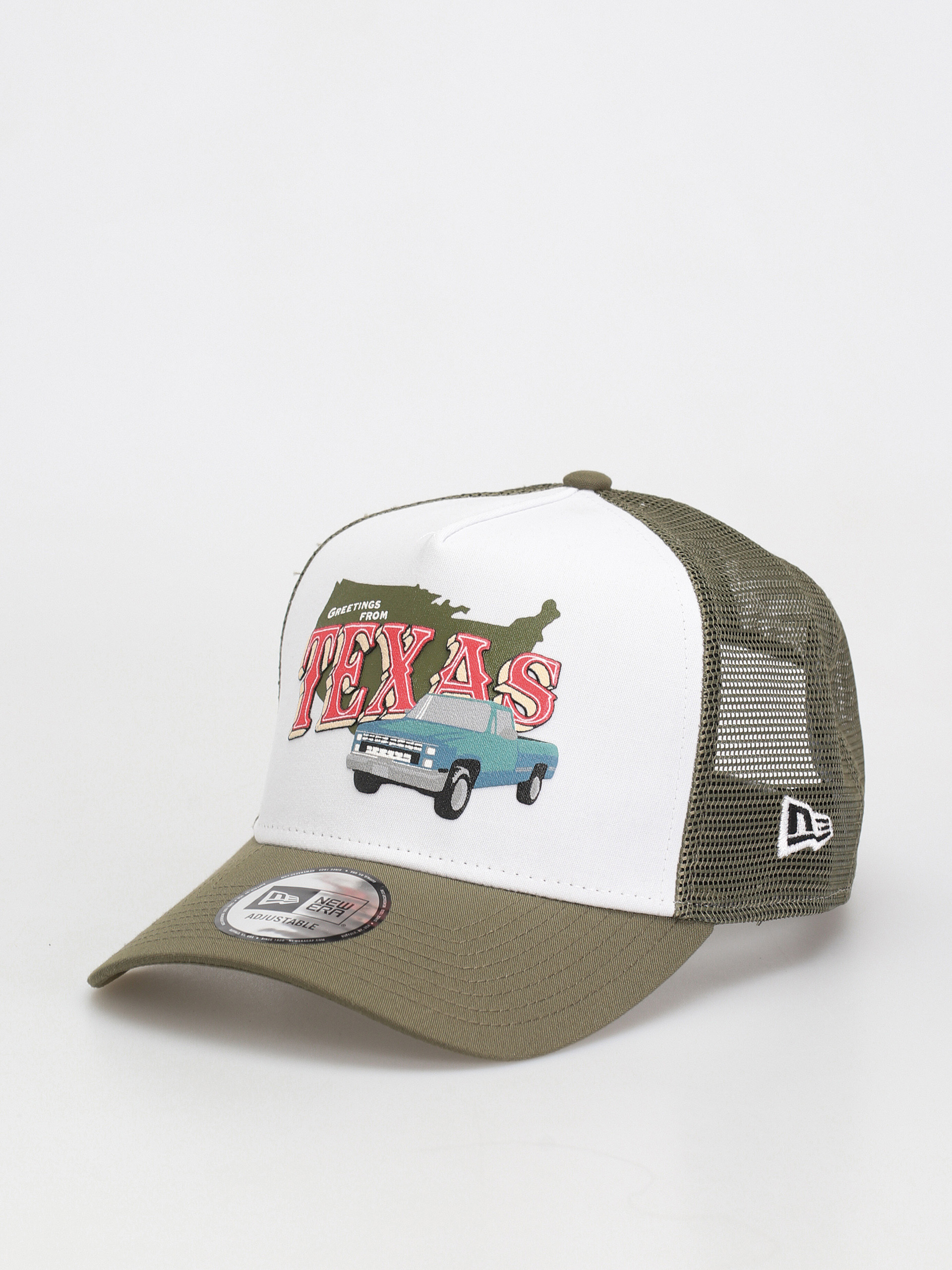 Šiltovka New Era US State Wordmark Trucker (olive/white)