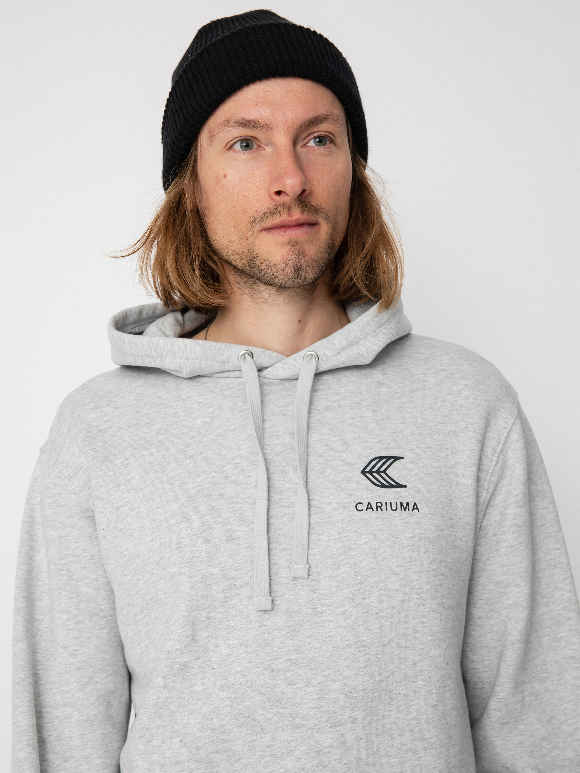 Mikina s kapucňou Cariuma Logo HD (melange grey)
