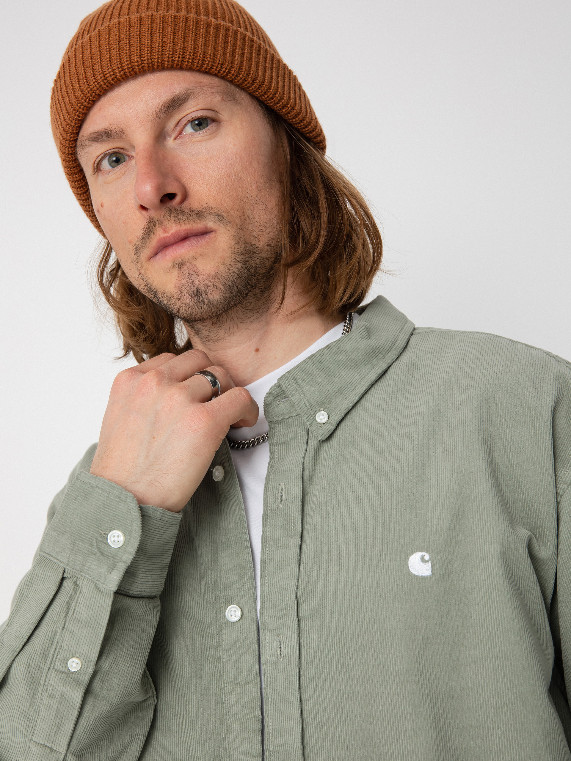 Košeľa Carhartt WIP Madison Fine Cord (yucca/white)