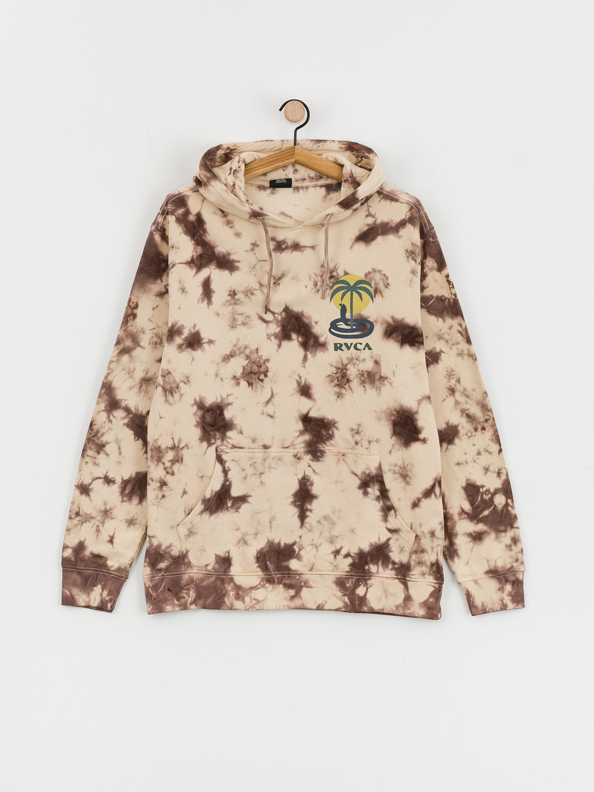 Mikina s kapucňou RVCA Cobra Mirage HD (khaki tie dye)