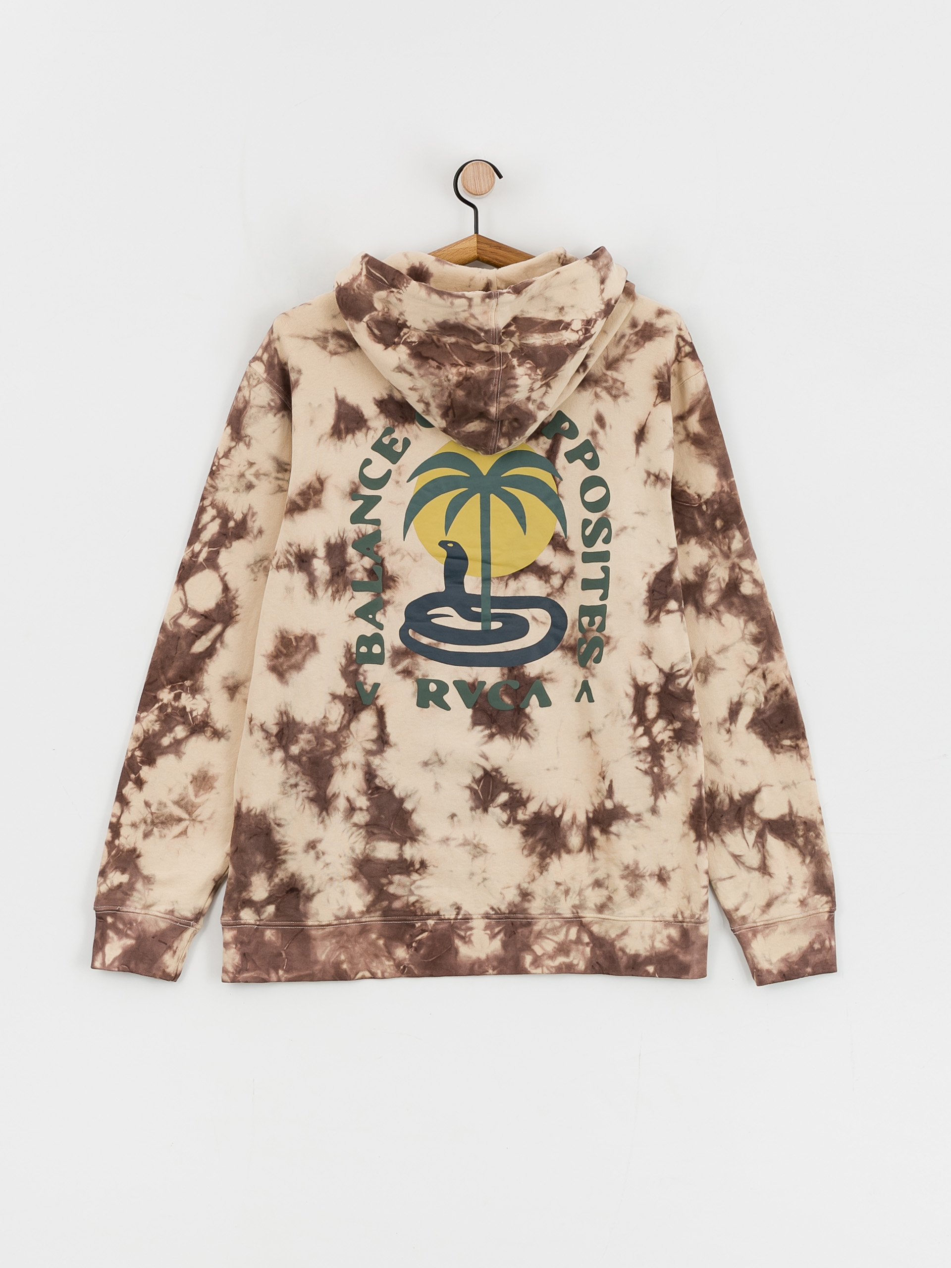 Mikina s kapucňou RVCA Cobra Mirage HD (khaki tie dye)