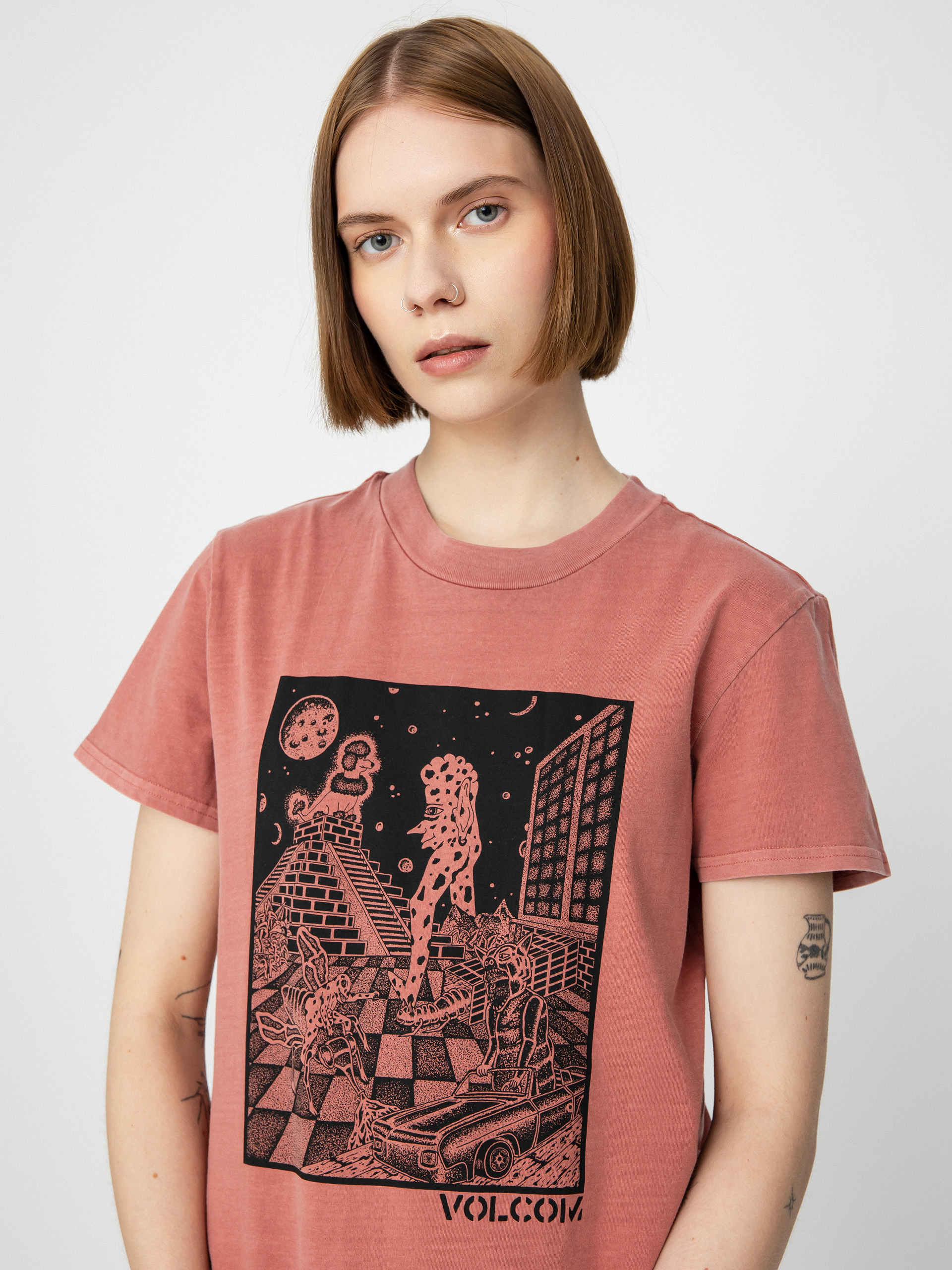 Tričko Volcom Volchedelic Wmn (rosewood)