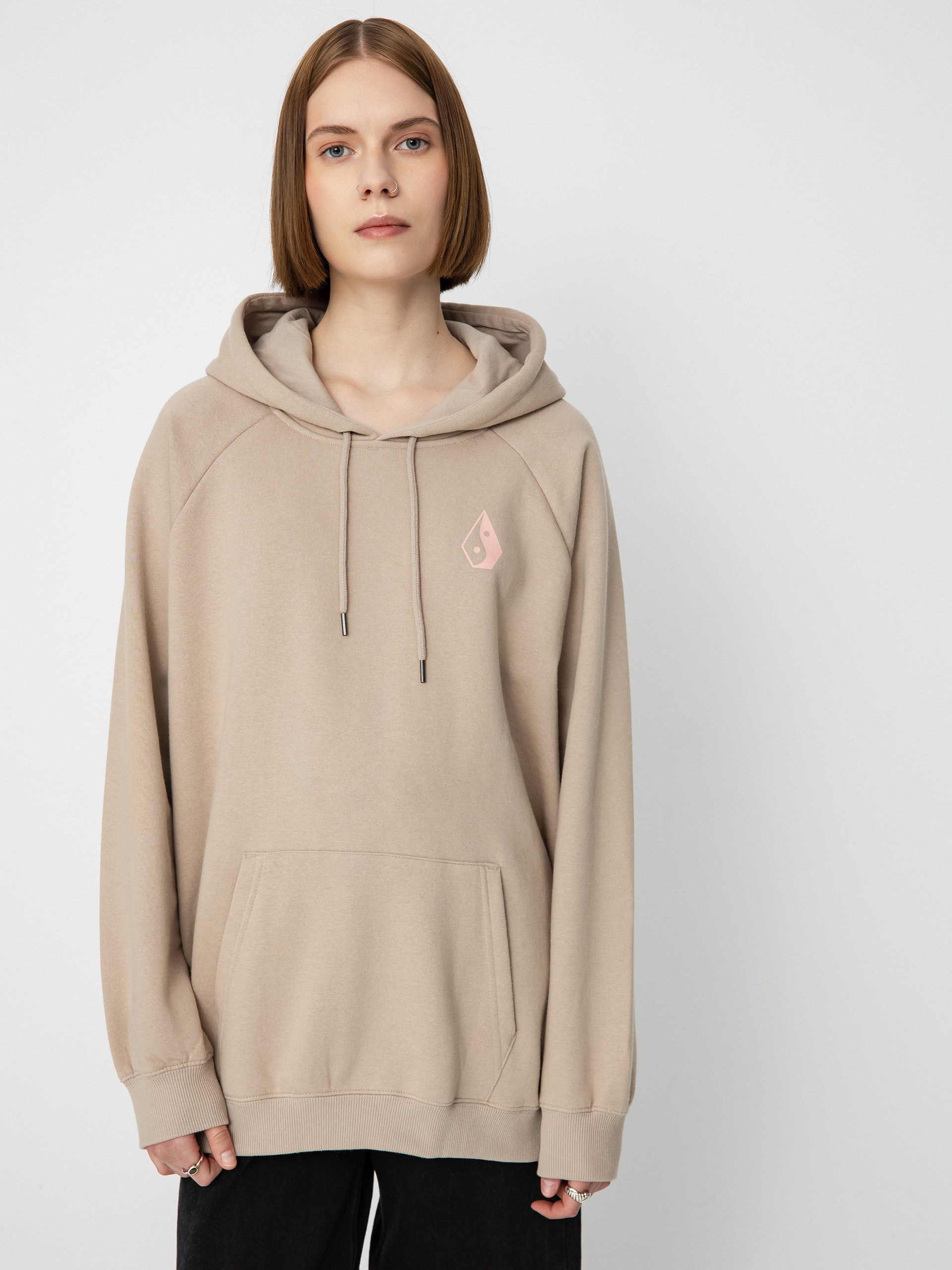 Mikina s kapucňou Volcom Truly Stoked Bf HD Wmn (taupe)