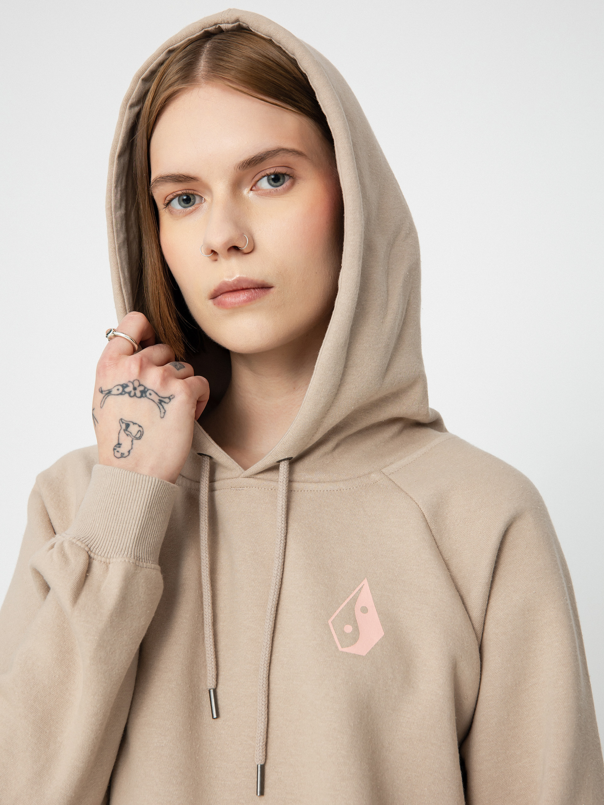 Mikina s kapucňou Volcom Truly Stoked Bf HD Wmn (taupe)