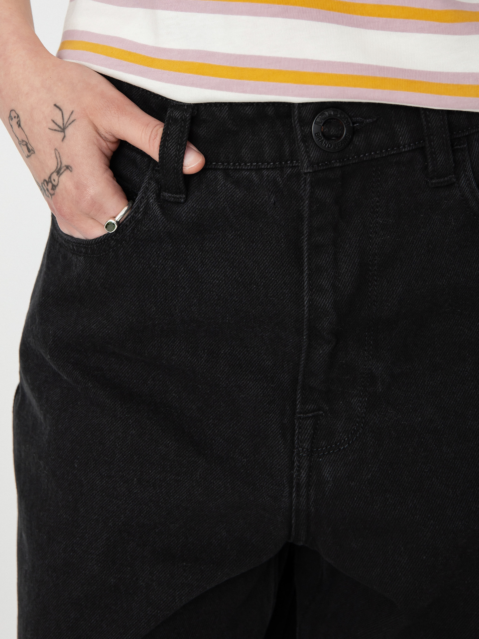 Nohavice Volcom Weellow Denim Wmn (black)