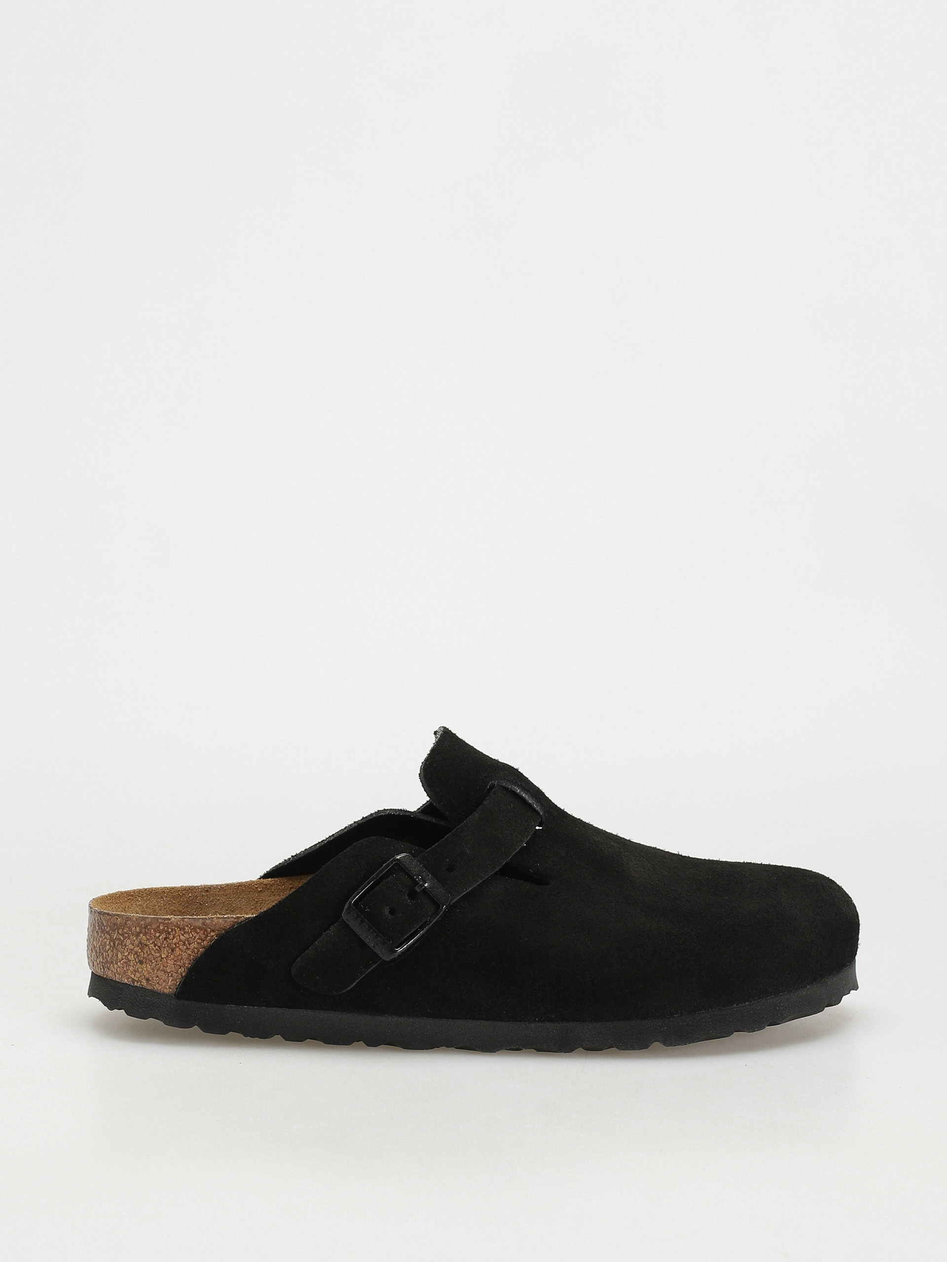 Šľapky Birkenstock Boston SFB Suede Narrow Wmn (black)