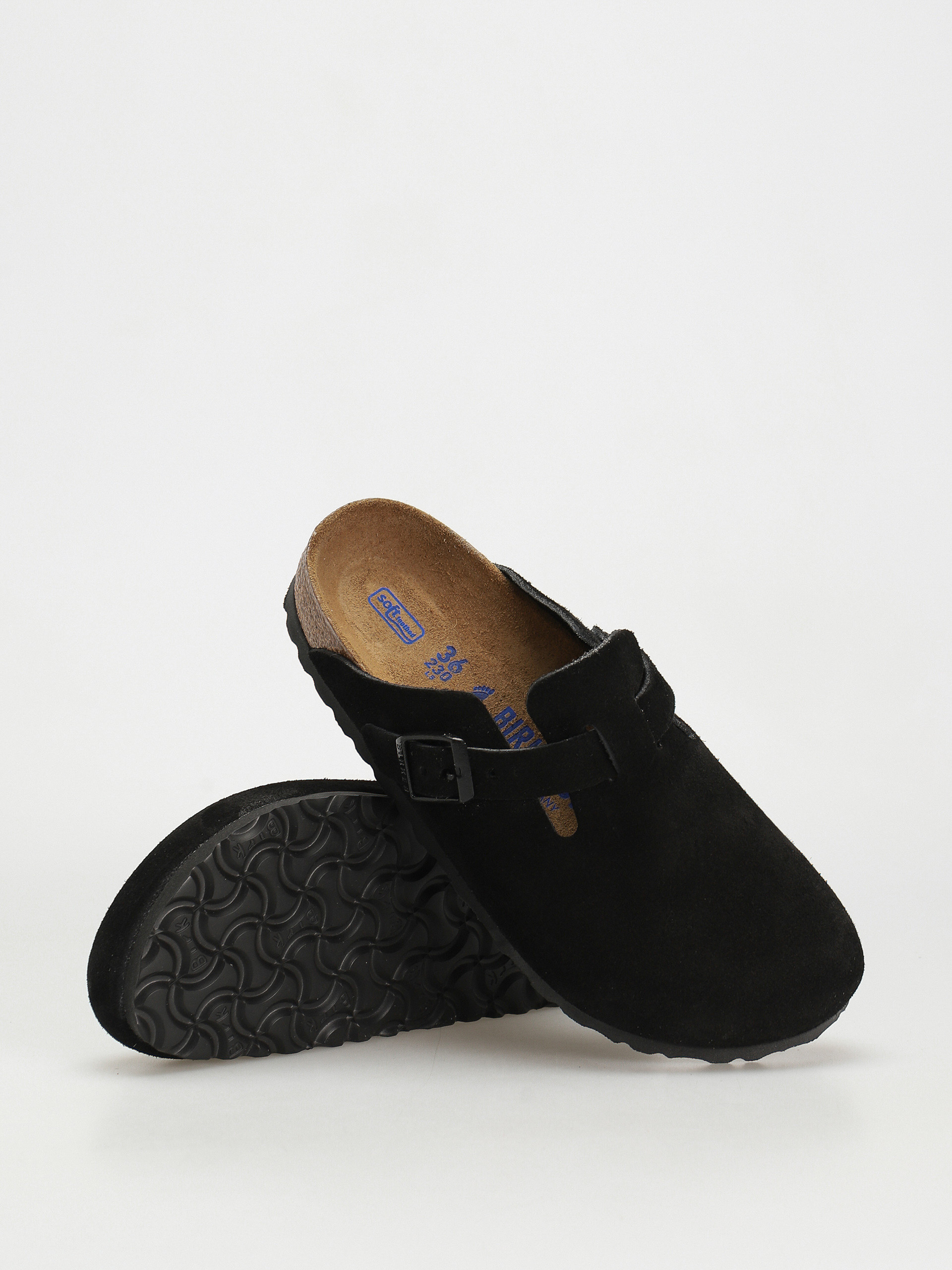 Šľapky Birkenstock Boston SFB Suede Narrow Wmn (black)