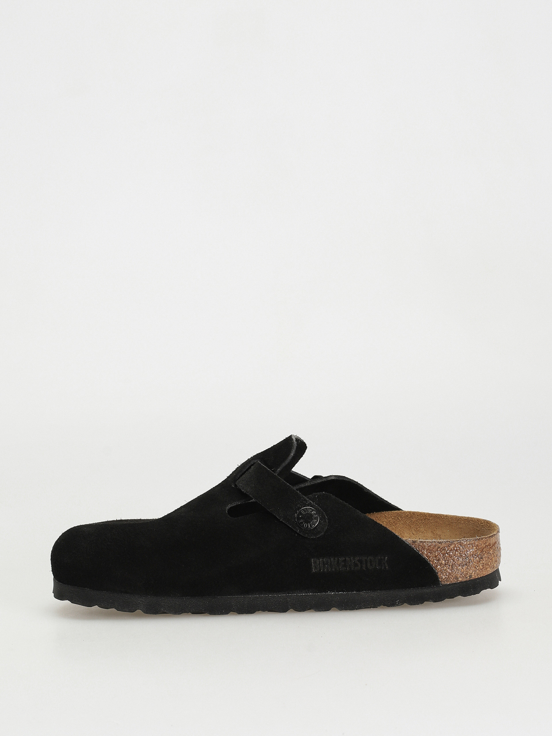 Šľapky Birkenstock Boston SFB Suede Narrow Wmn (black)
