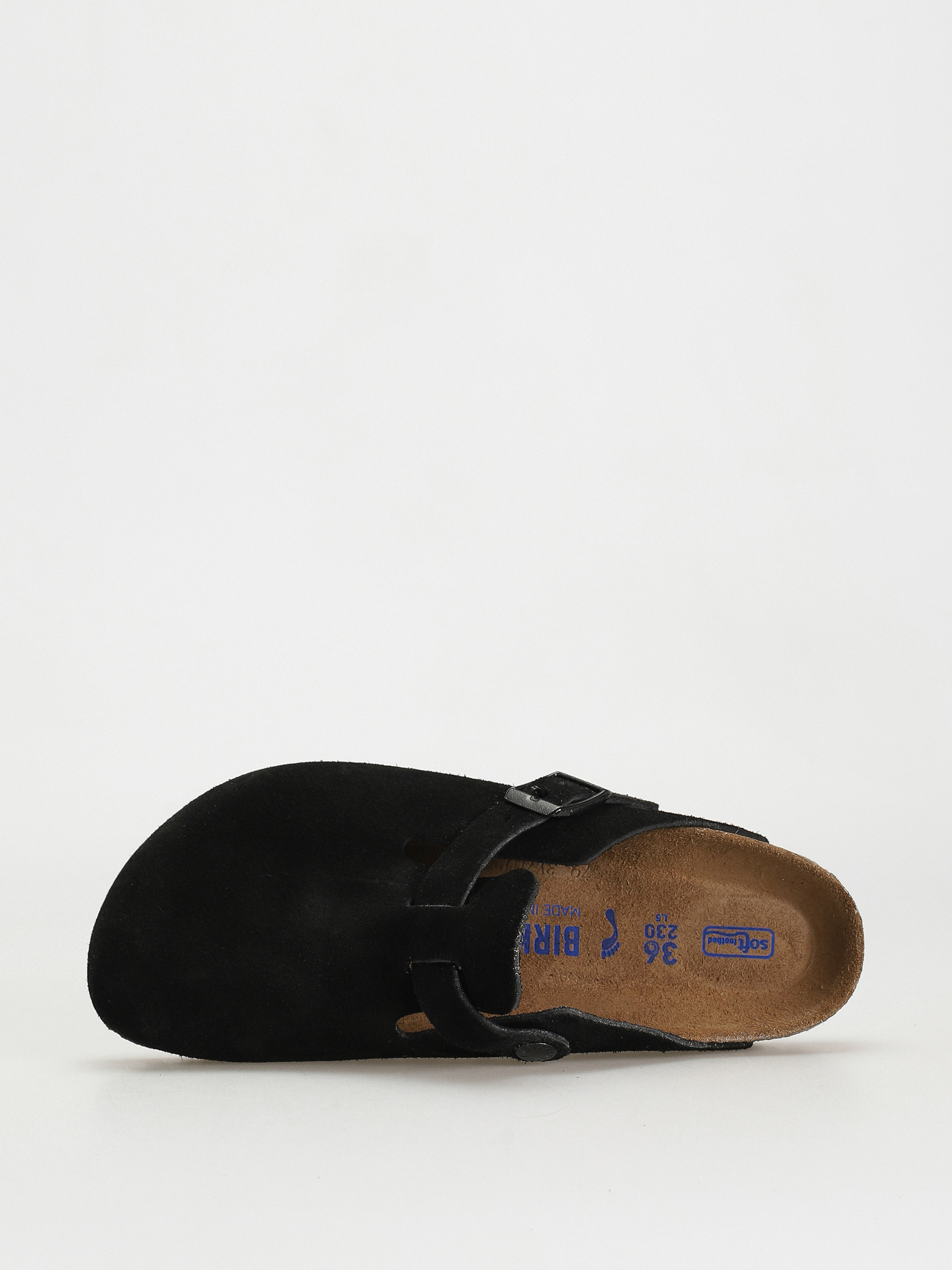 Šľapky Birkenstock Boston SFB Suede Narrow Wmn (black)