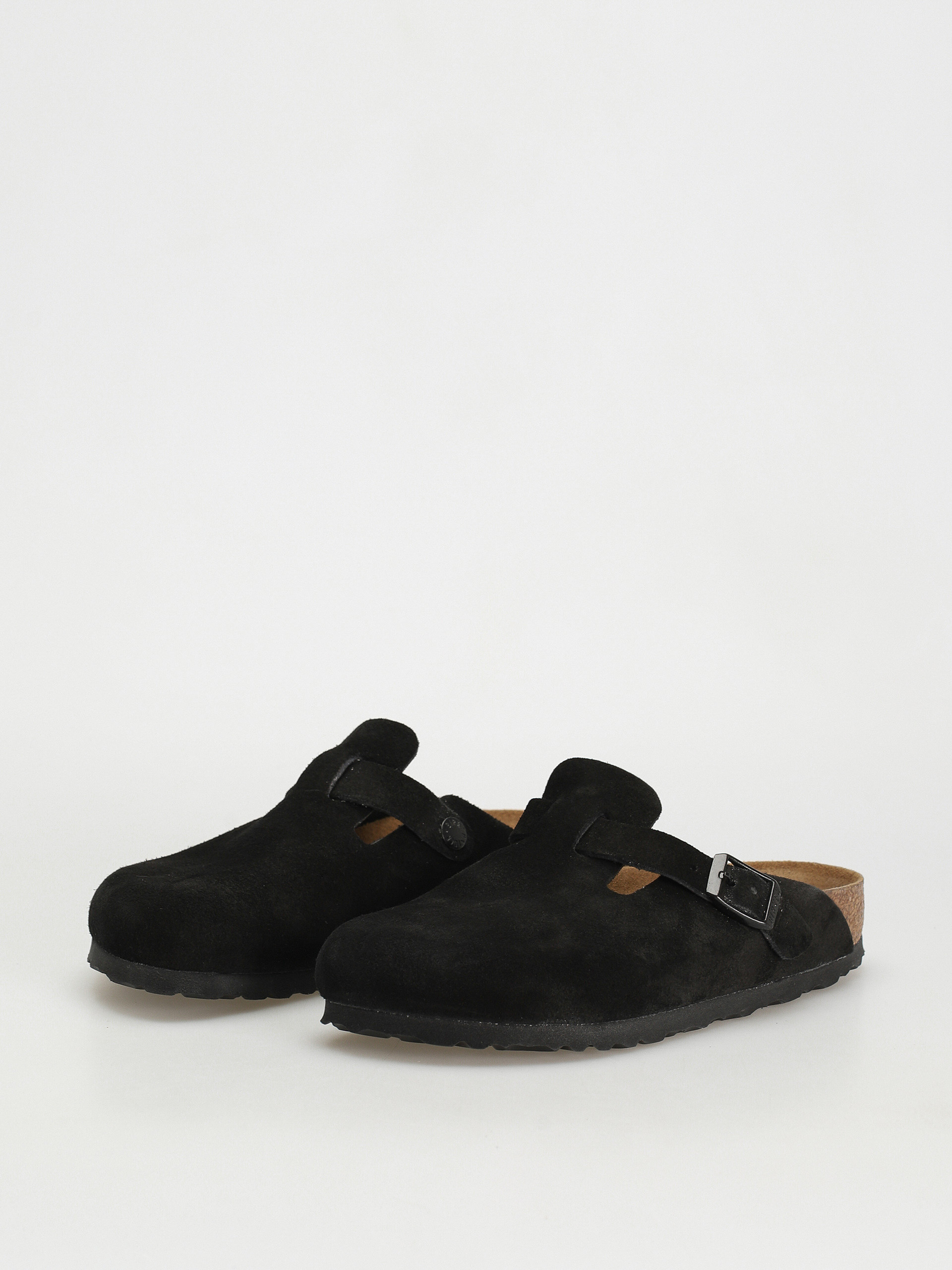 Šľapky Birkenstock Boston SFB Suede Narrow Wmn (black)