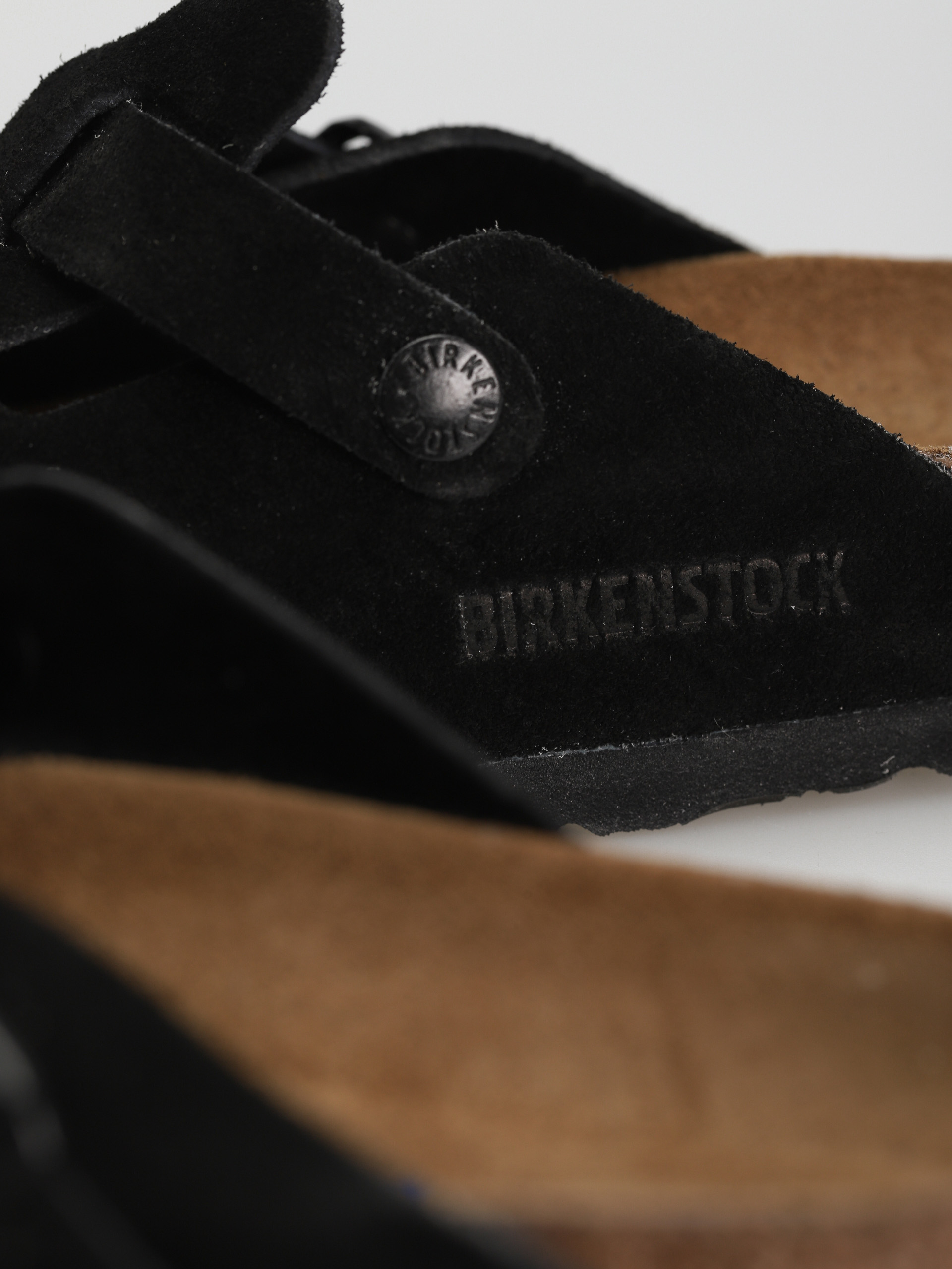 Šľapky Birkenstock Boston SFB Suede Narrow Wmn (black)