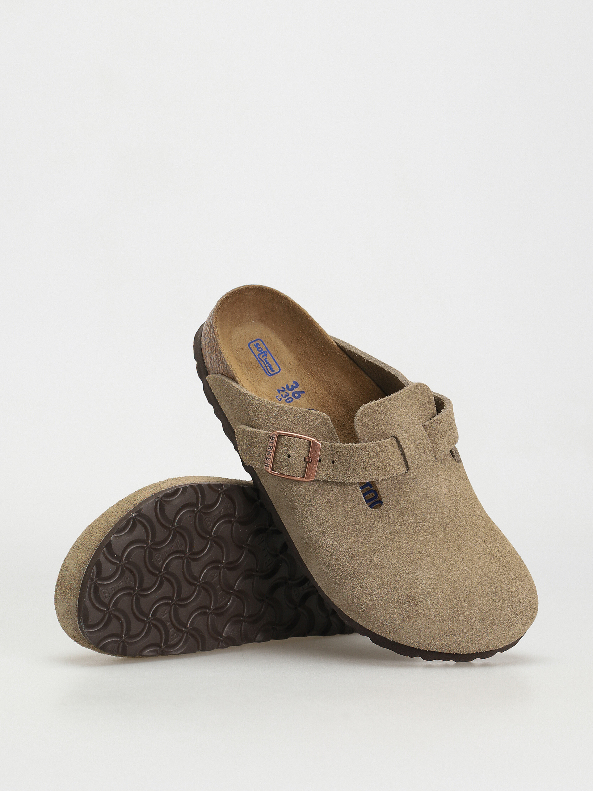 Šľapky Birkenstock Boston SFB Suede Narrow Wmn (taupe)
