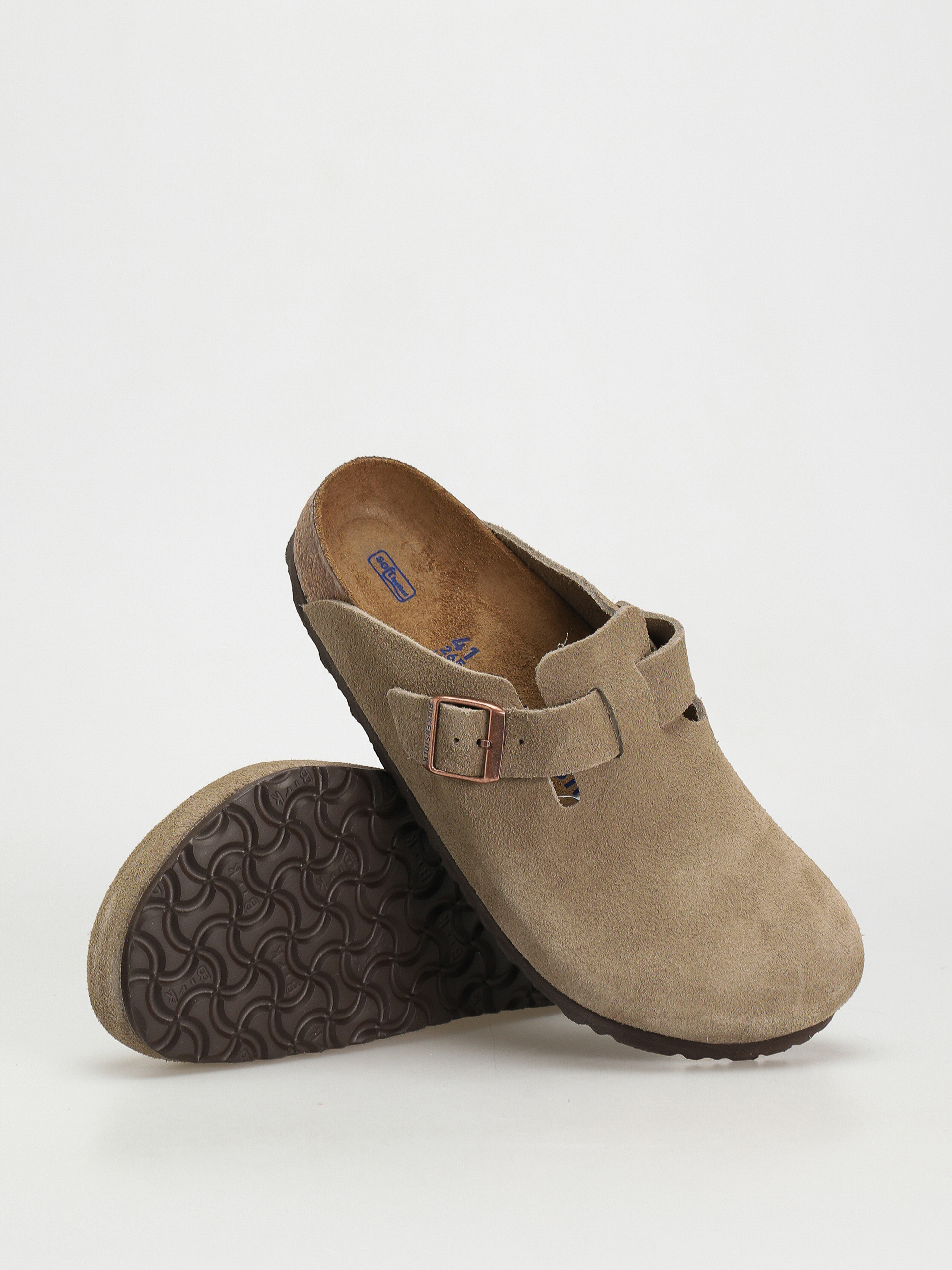 Šľapky Birkenstock Boston Suede Regular (taupe)