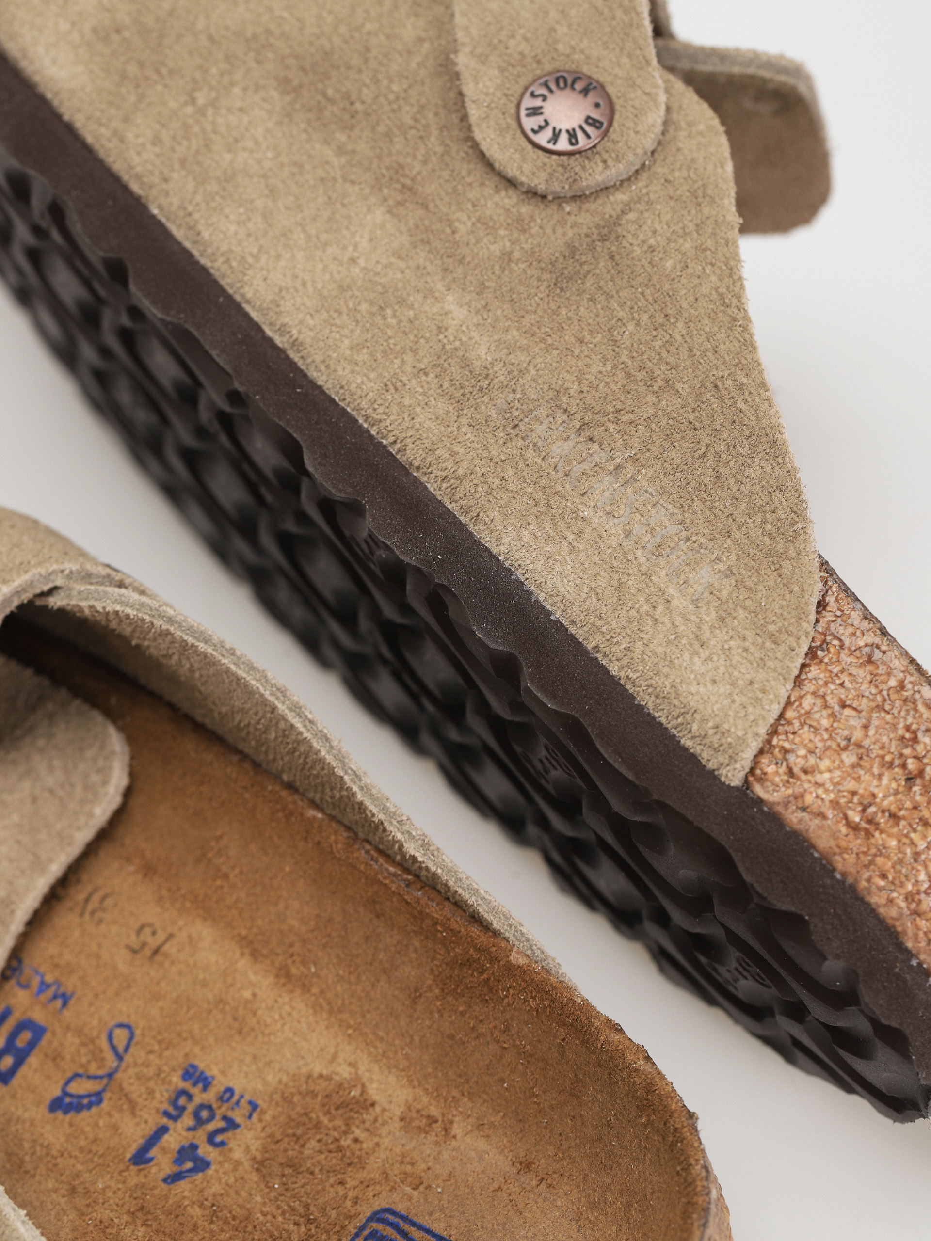 Šľapky Birkenstock Boston Suede Regular (taupe)