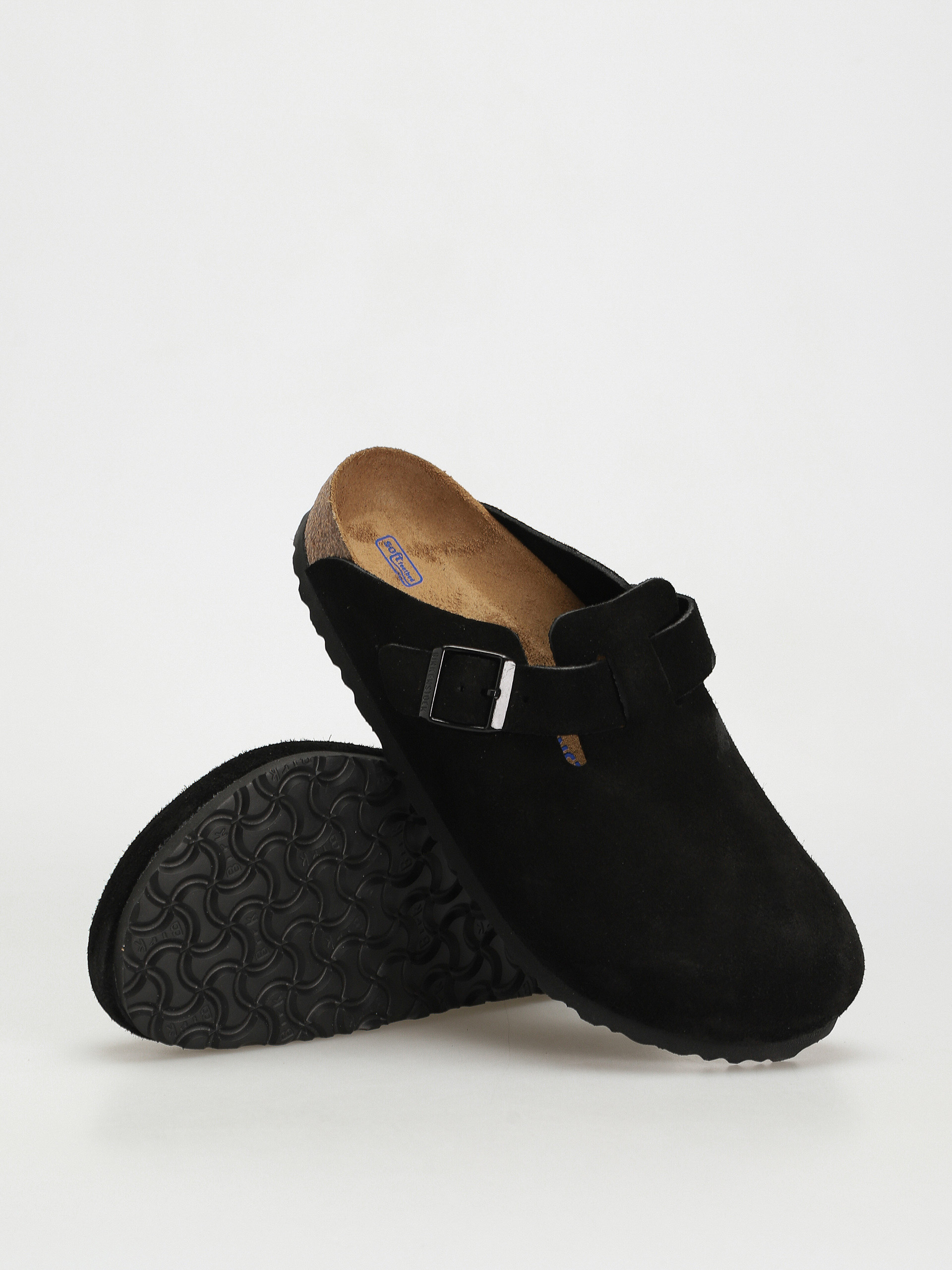 Šľapky Birkenstock Boston Suede Regular (black)