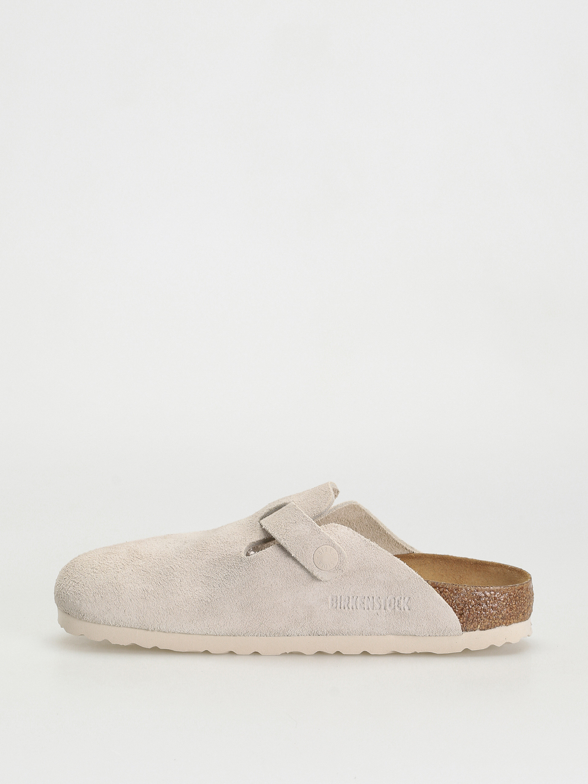 Šľapky Birkenstock Boston Suede Narrow Wmn (modern suede antique white)