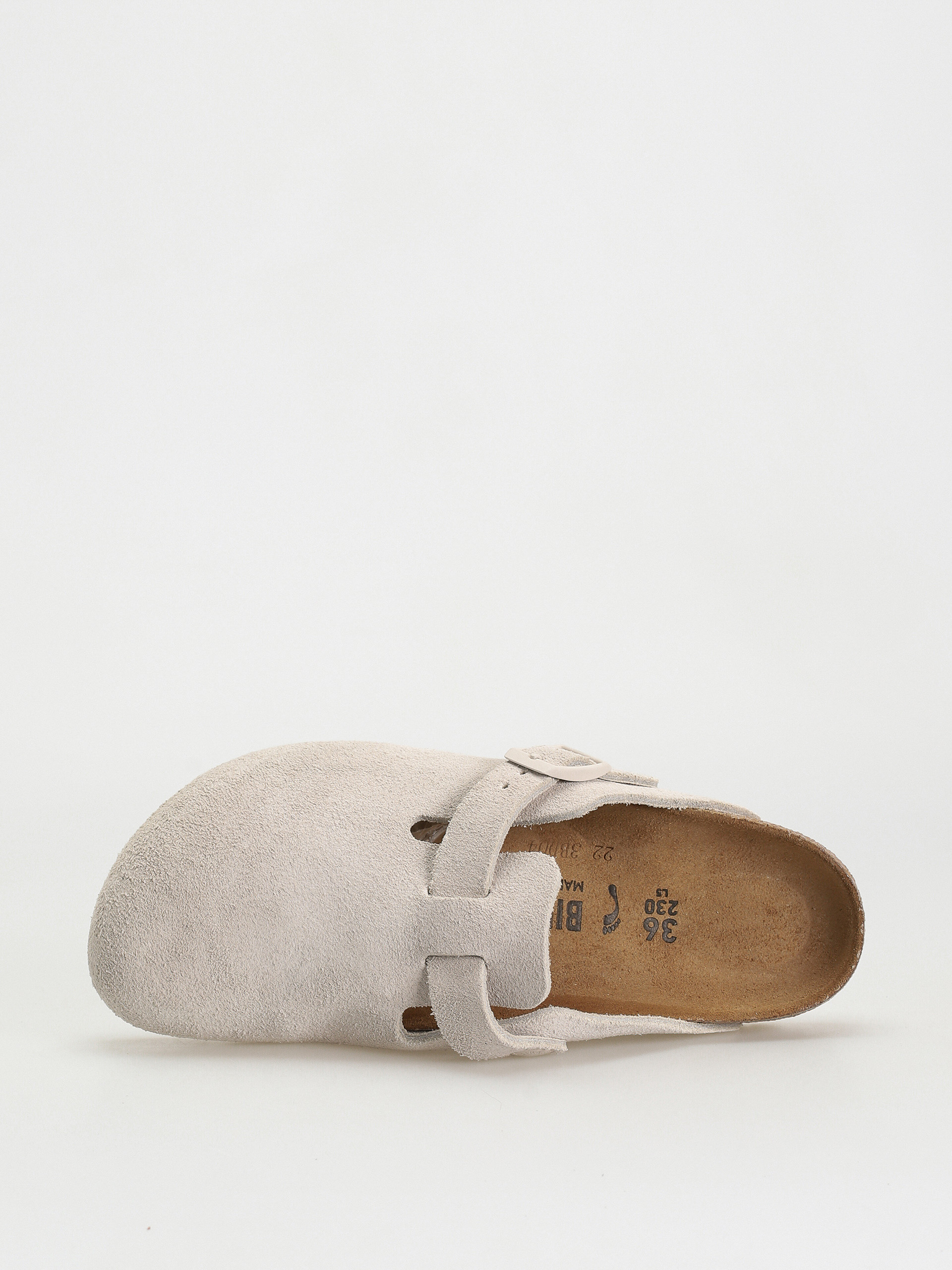 Šľapky Birkenstock Boston Suede Narrow Wmn (modern suede antique white)
