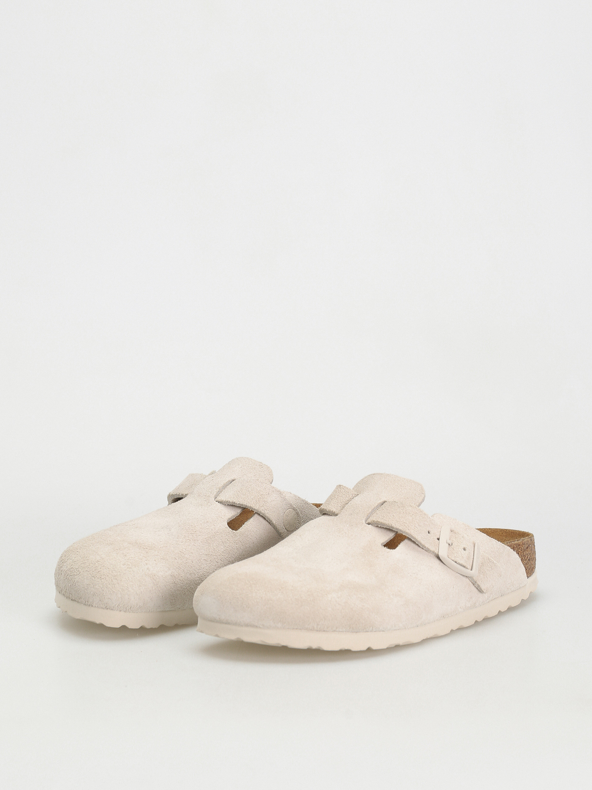 Šľapky Birkenstock Boston Suede Narrow Wmn (modern suede antique white)
