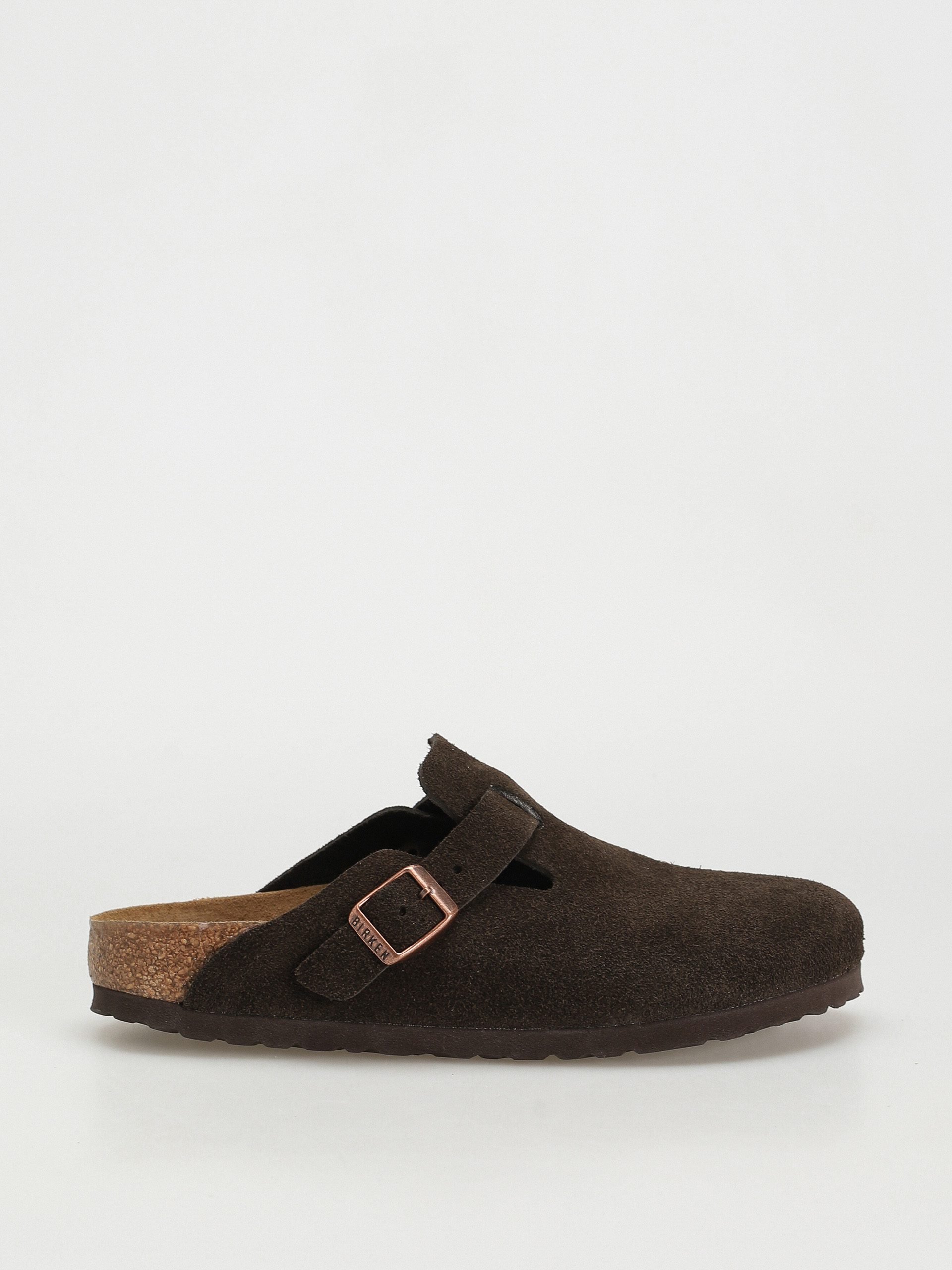 Šľapky Birkenstock Boston SFB Suede Narrow Wmn (mocha)