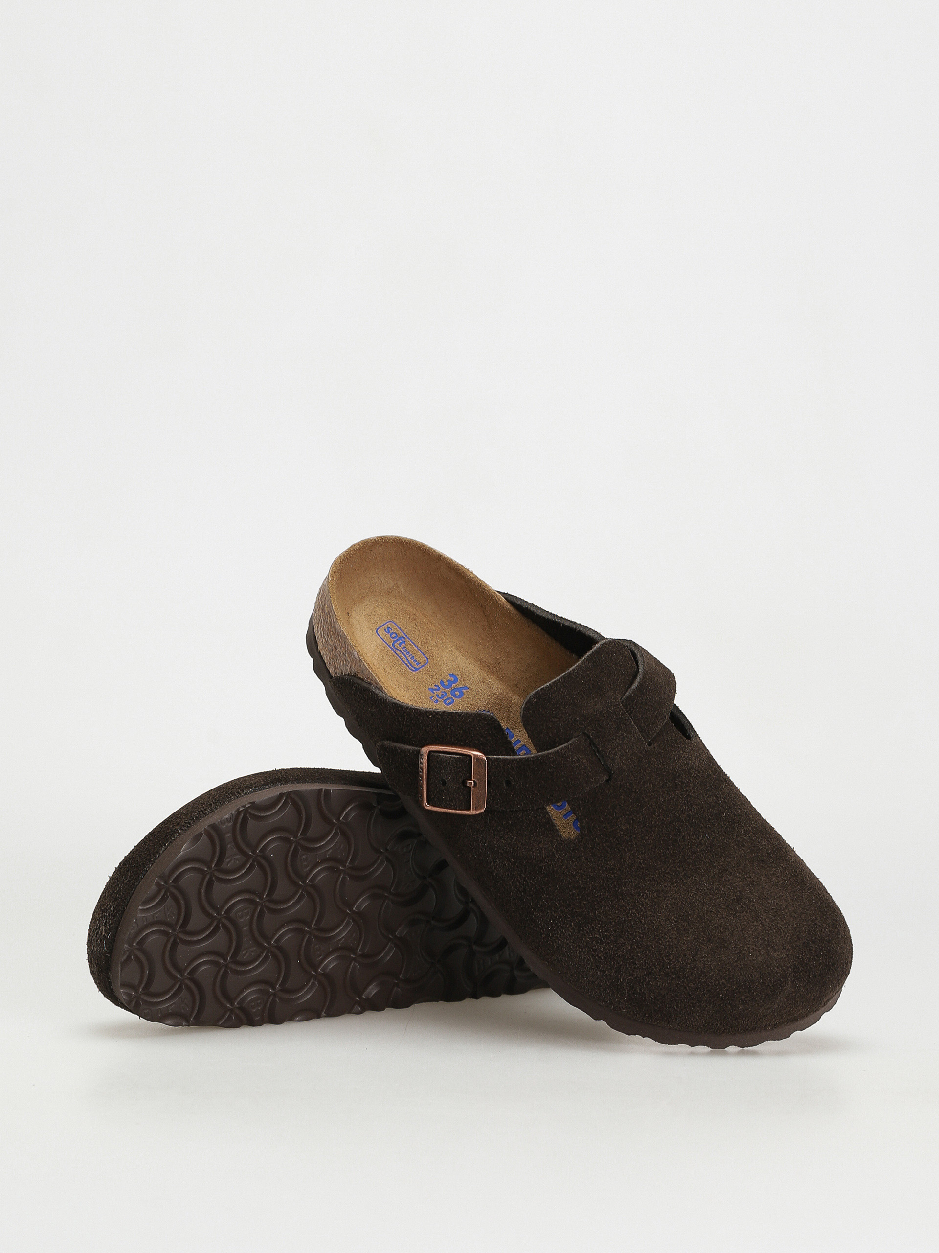 Šľapky Birkenstock Boston SFB Suede Narrow Wmn (mocha)